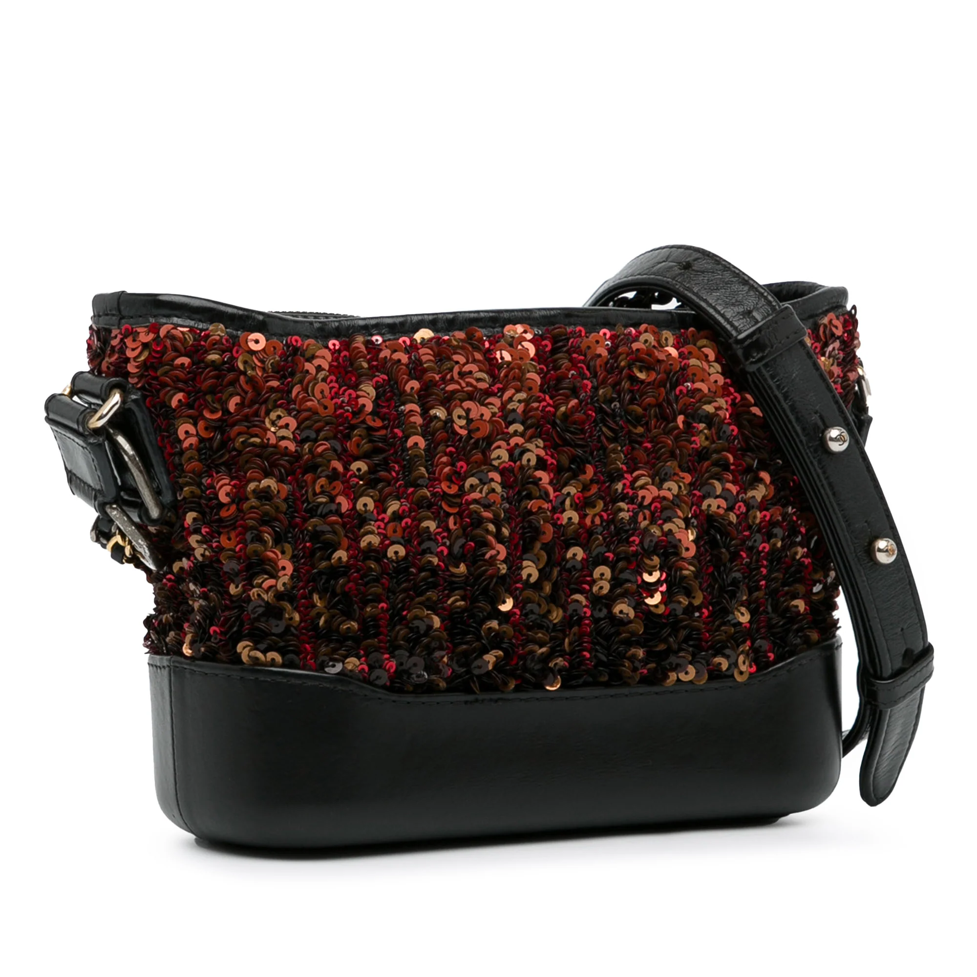 Chanel | Pre-Owned Small Sequin Gabrielle Crossbody | Brown/Bronze/Black - Image 3