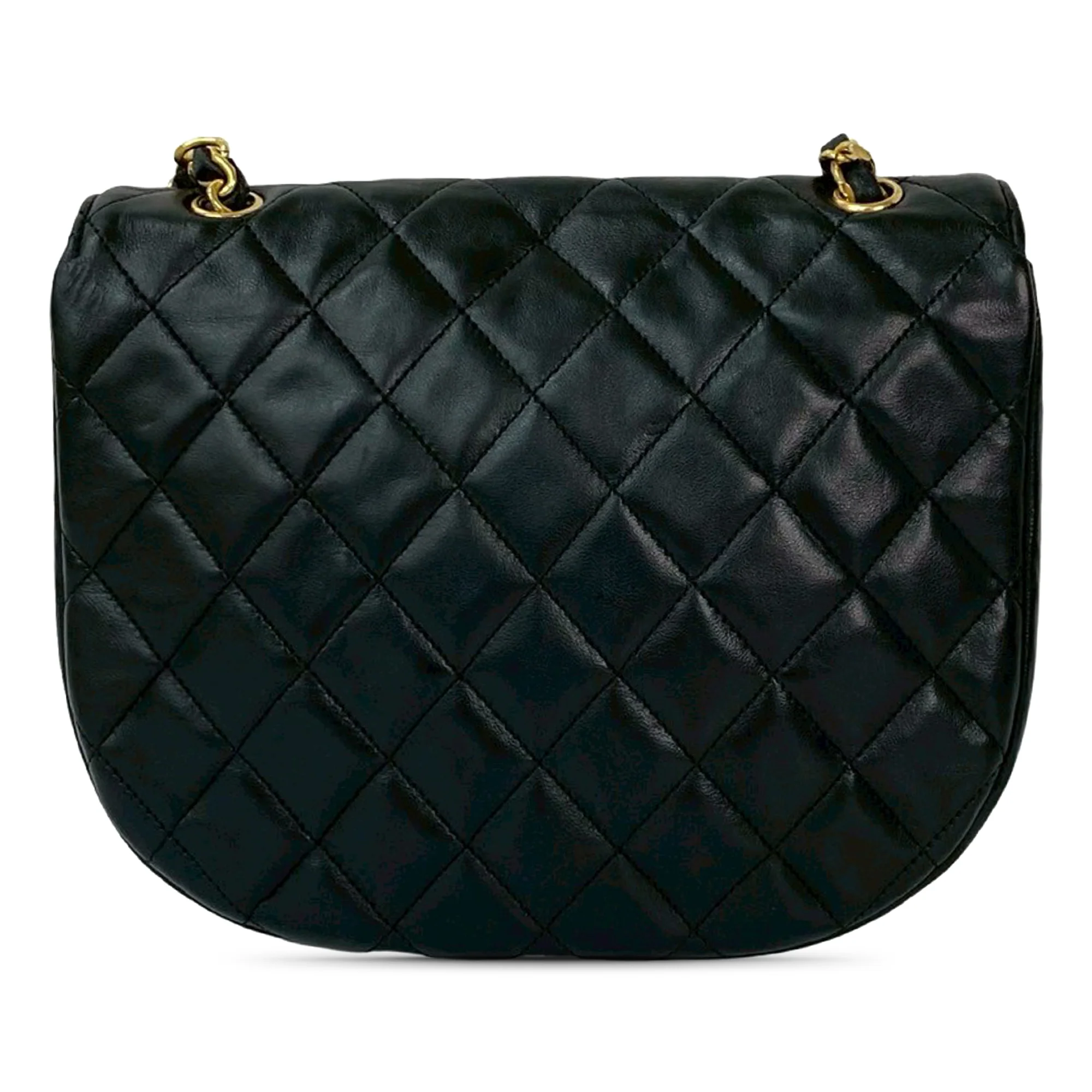 Chanel | Pre-Owned XL CC Quilted Lambskin Round Flap | Black - Image 2