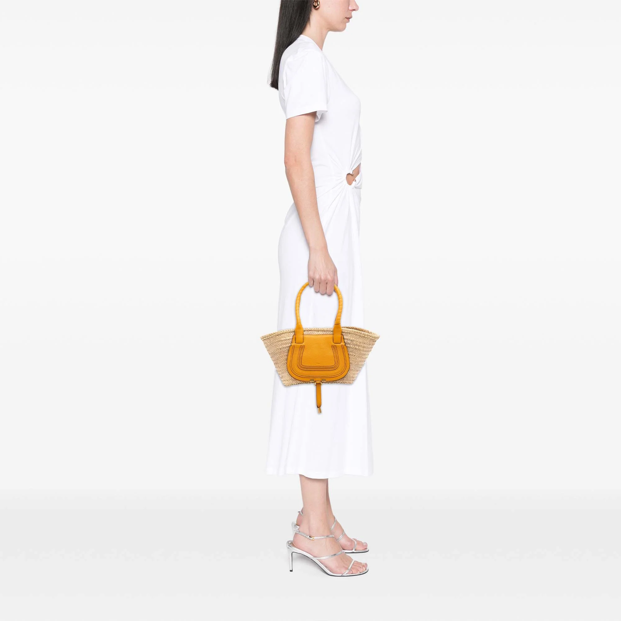 Chloe | Pre-Owned Medium Raffia Marcie Basket Tote | Beige - Image 10