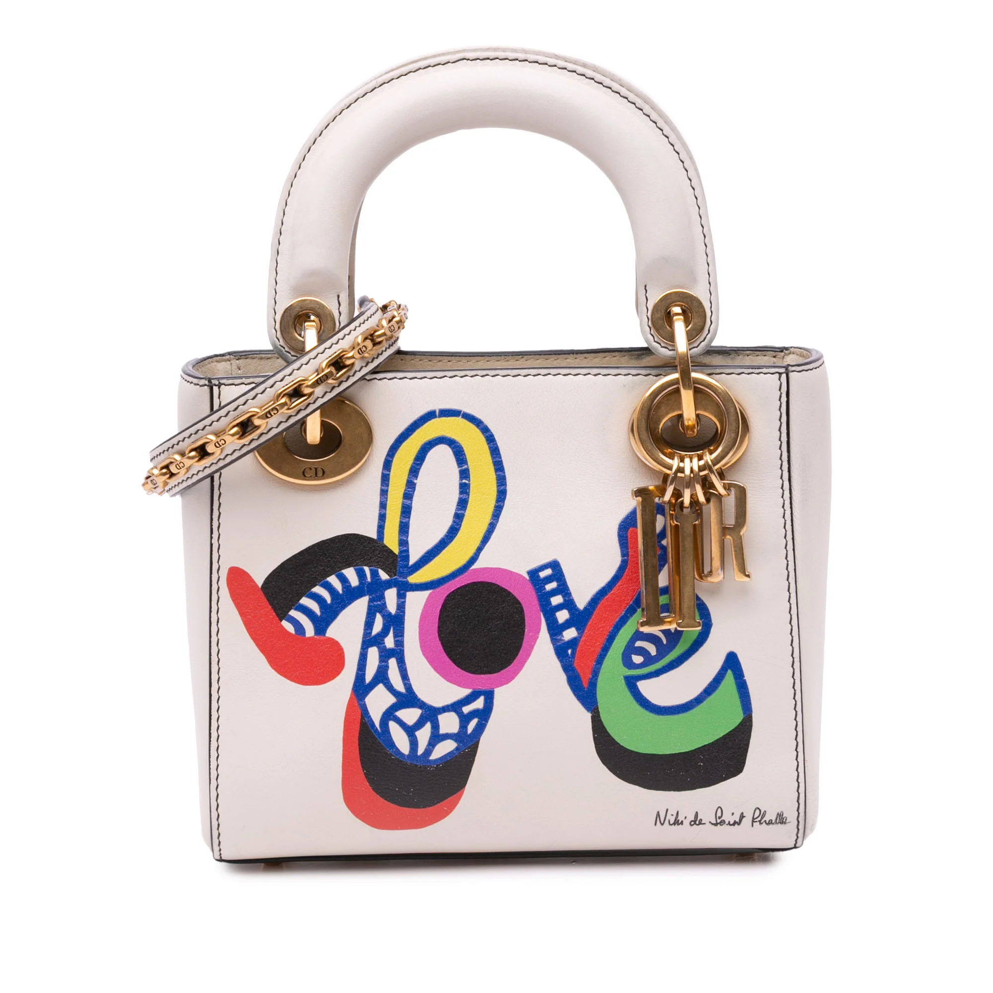 Dior | Pre-Owned DiorAmour Niki De Saint Phalle Mini Calfskin Love Lady Dior | White/Off White