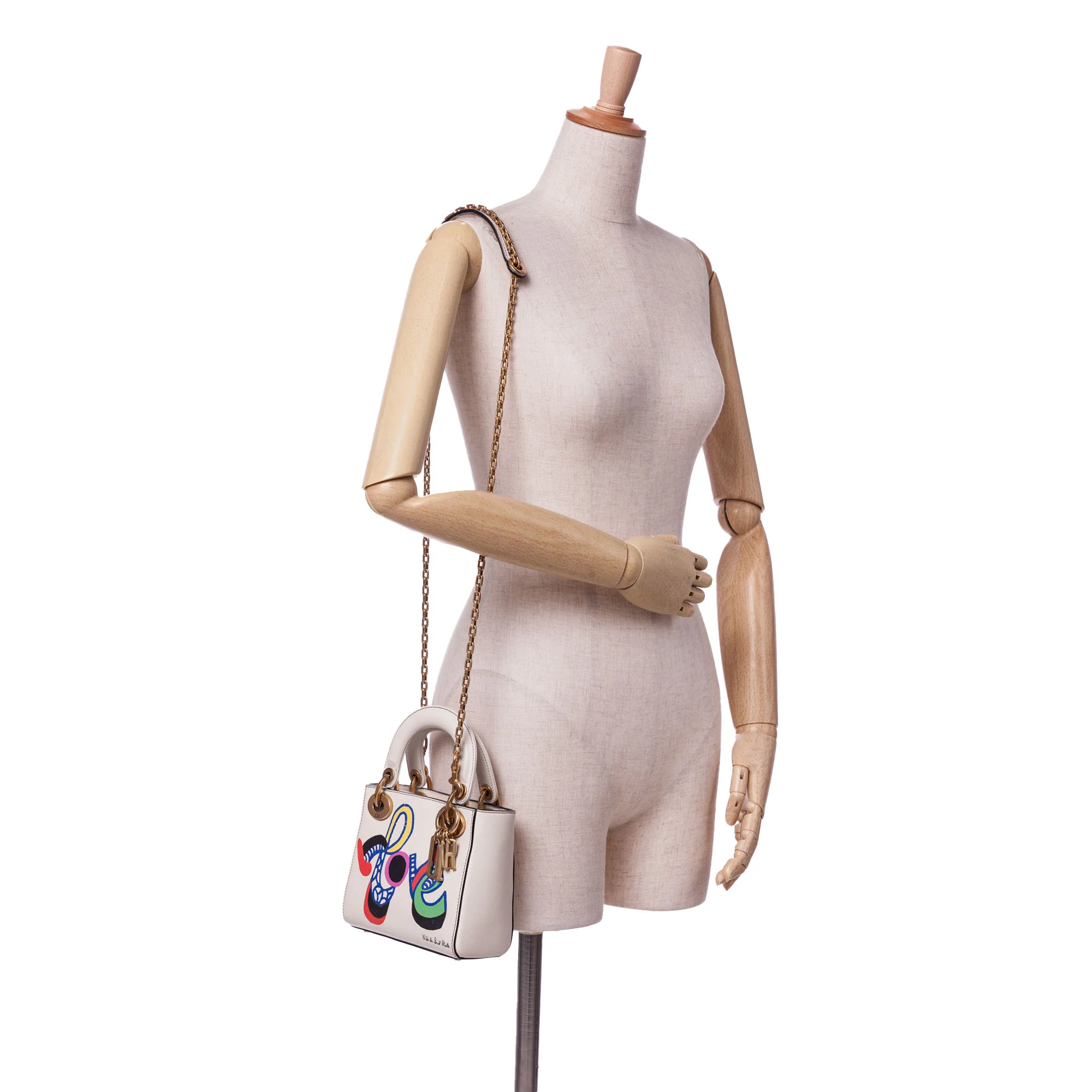 Dior | Pre-Owned DiorAmour Niki De Saint Phalle Mini Calfskin Love Lady Dior | White/Off White - Image 2