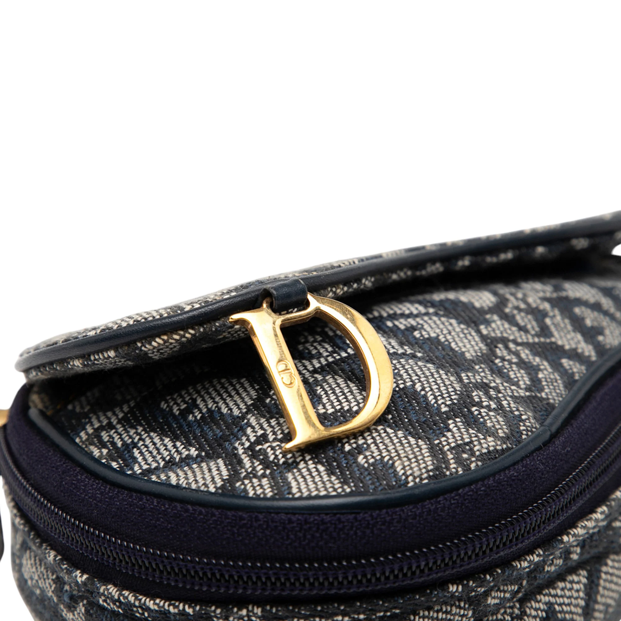 Dior | Pre-Owned Diorissimo Canvas Saddle Pouch | Blue/Navy - Image 9