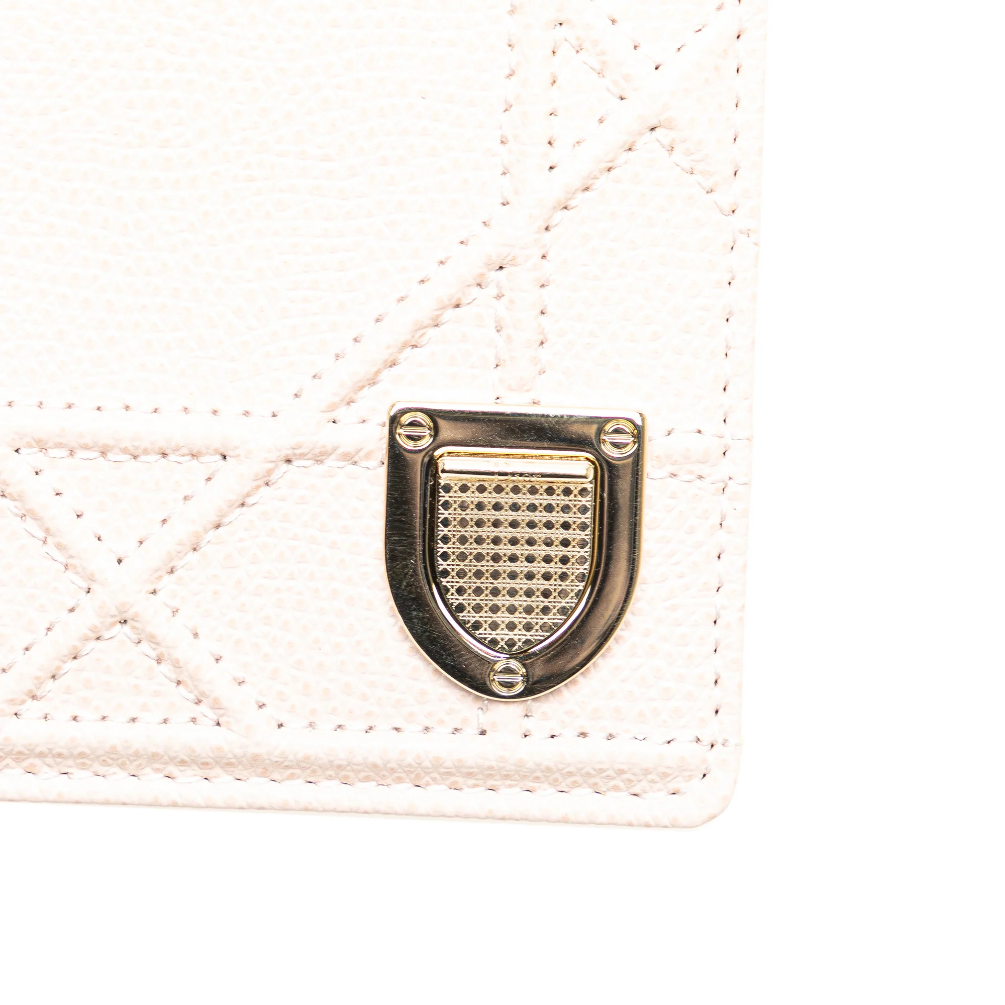 Dior | Pre-Owned Grained Calfskin Diorama Card Holder | Pink/Light Pink - Image 2