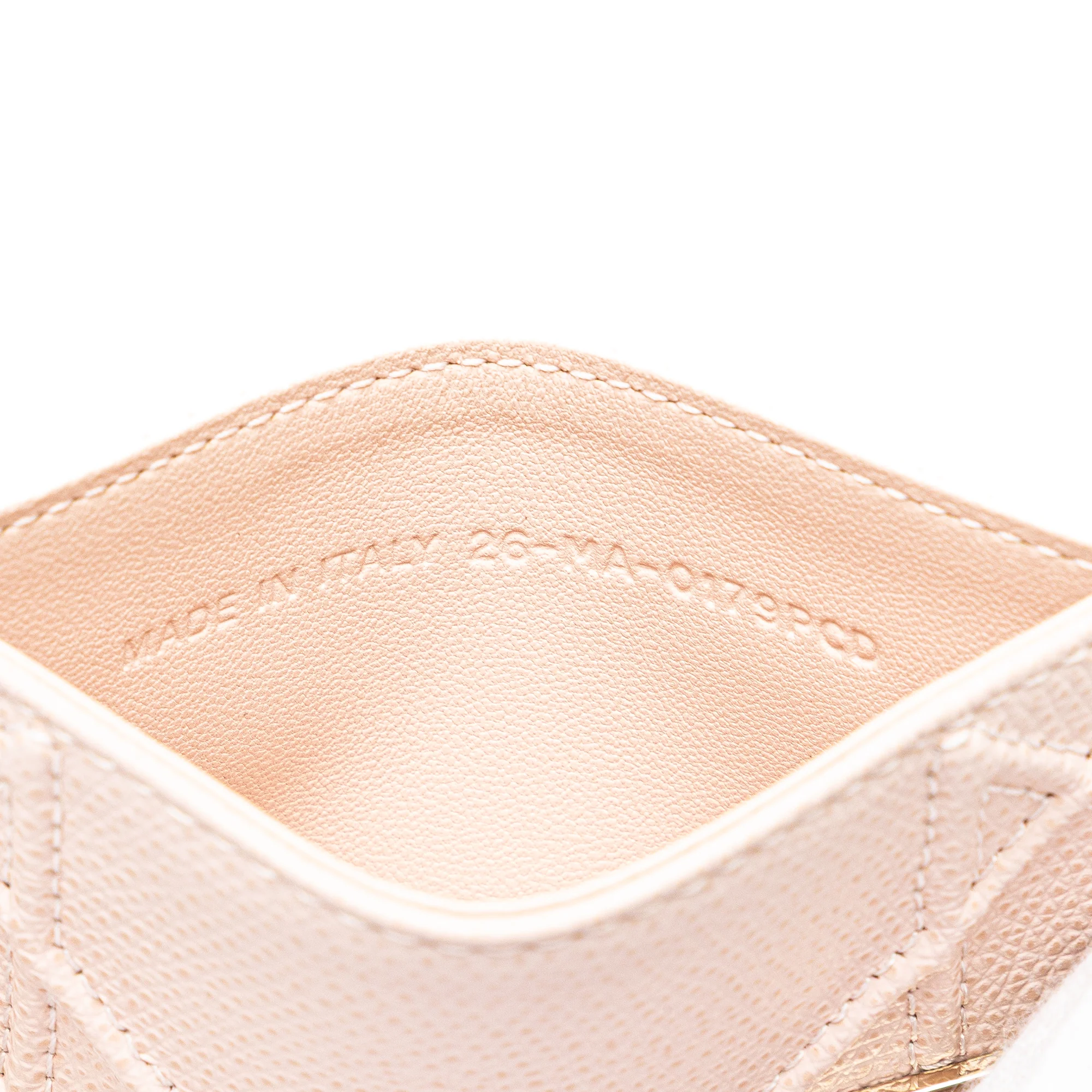Dior | Pre-Owned Grained Calfskin Diorama Card Holder | Pink/Light Pink - Image 8
