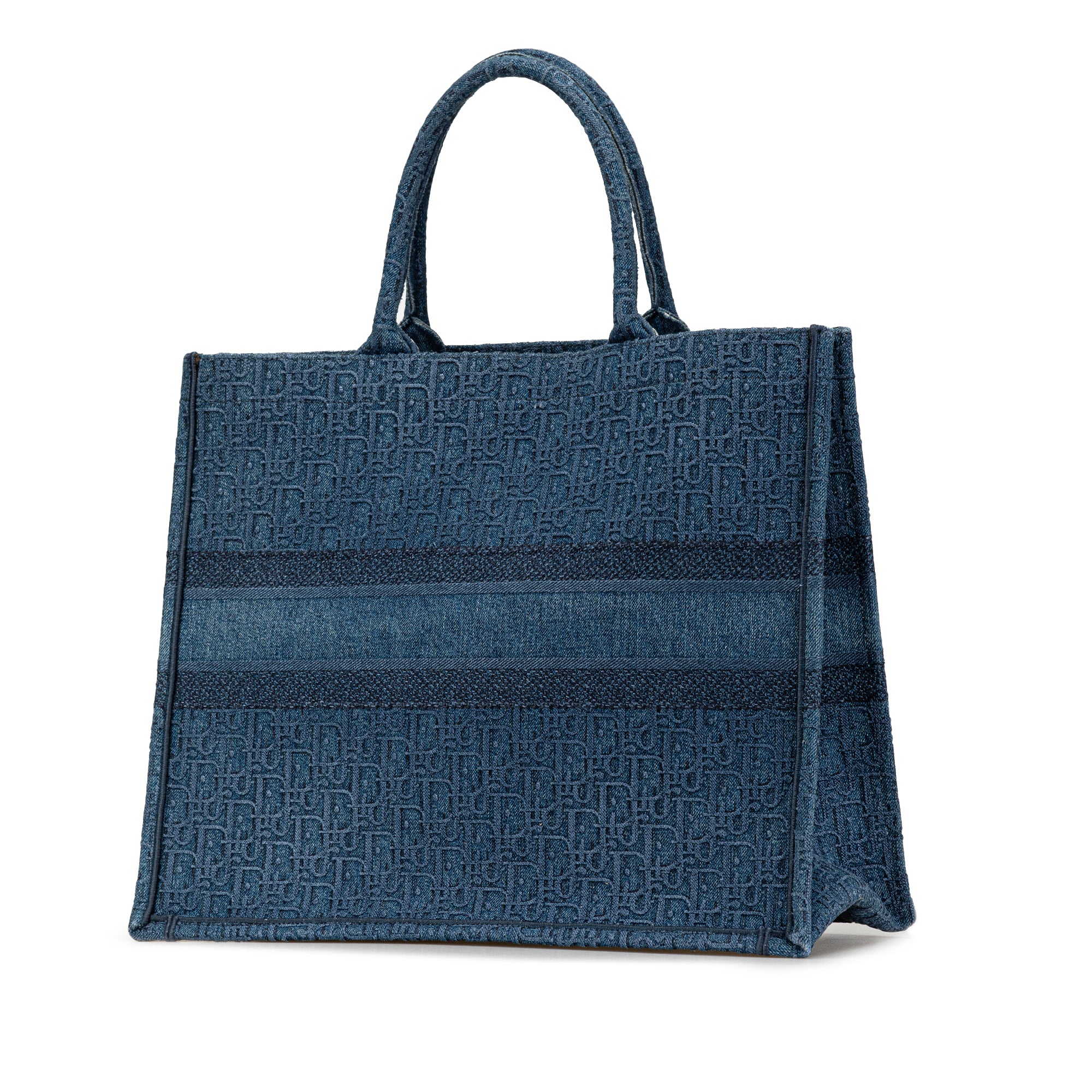 Dior | Pre-Owned Large Oblique Denim Book Tote | Blue - Image 2
