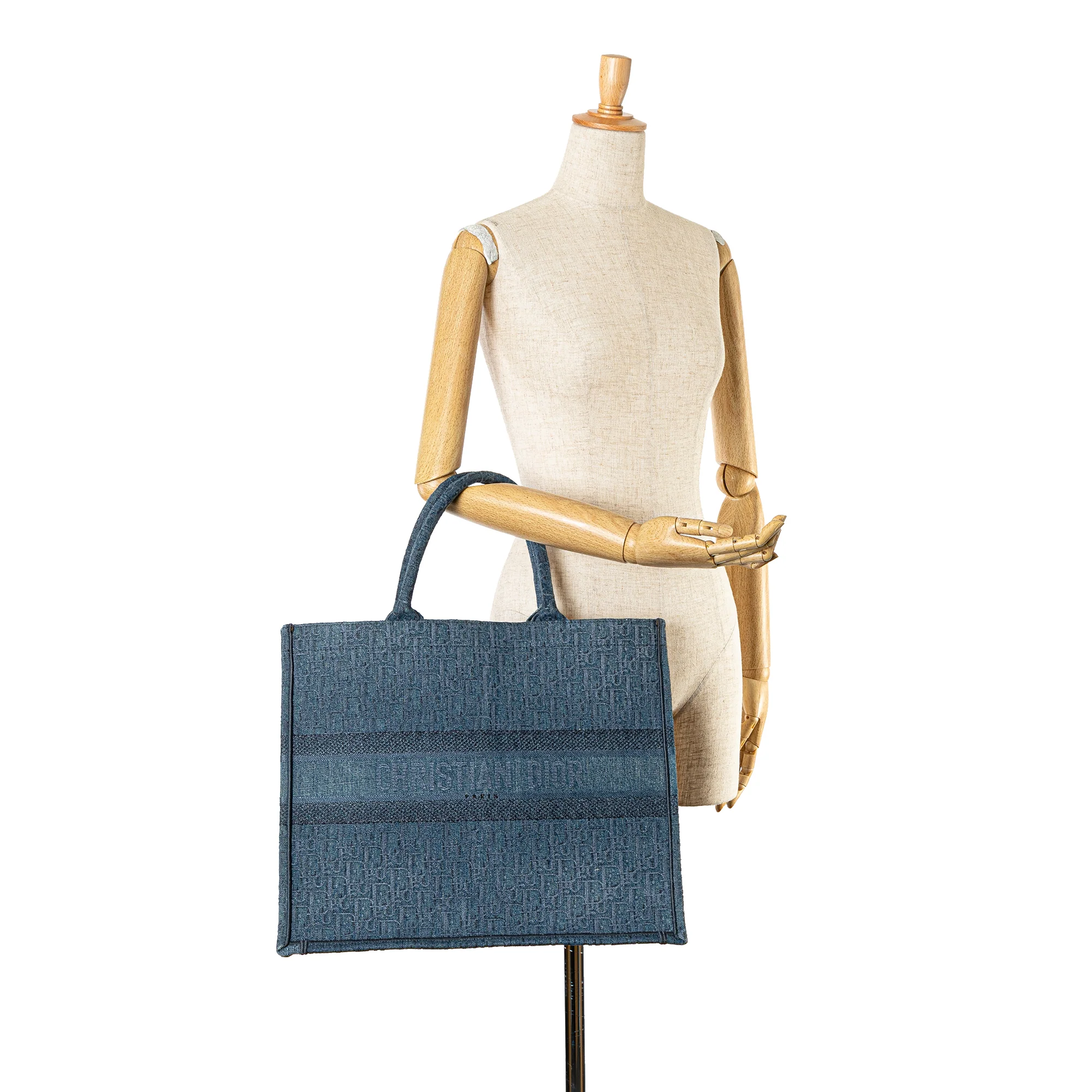 Dior | Pre-Owned Large Oblique Denim Book Tote | Blue - Image 7
