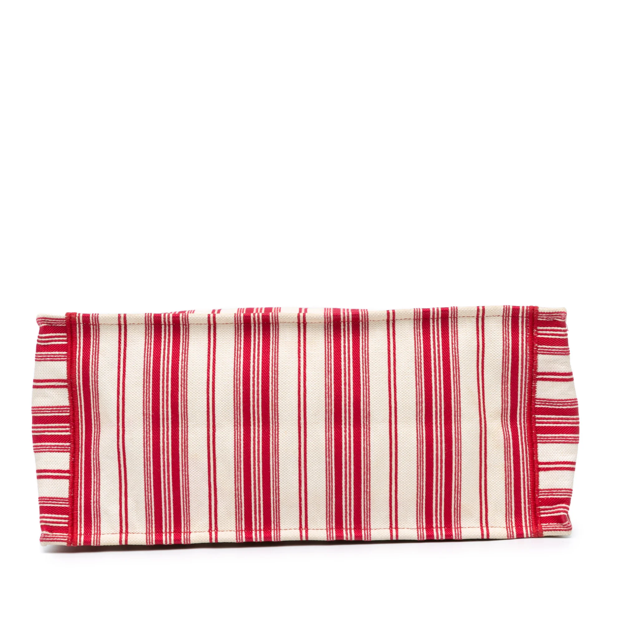 Dior | Pre-Owned Large Striped Book Tote | Red - Image 3