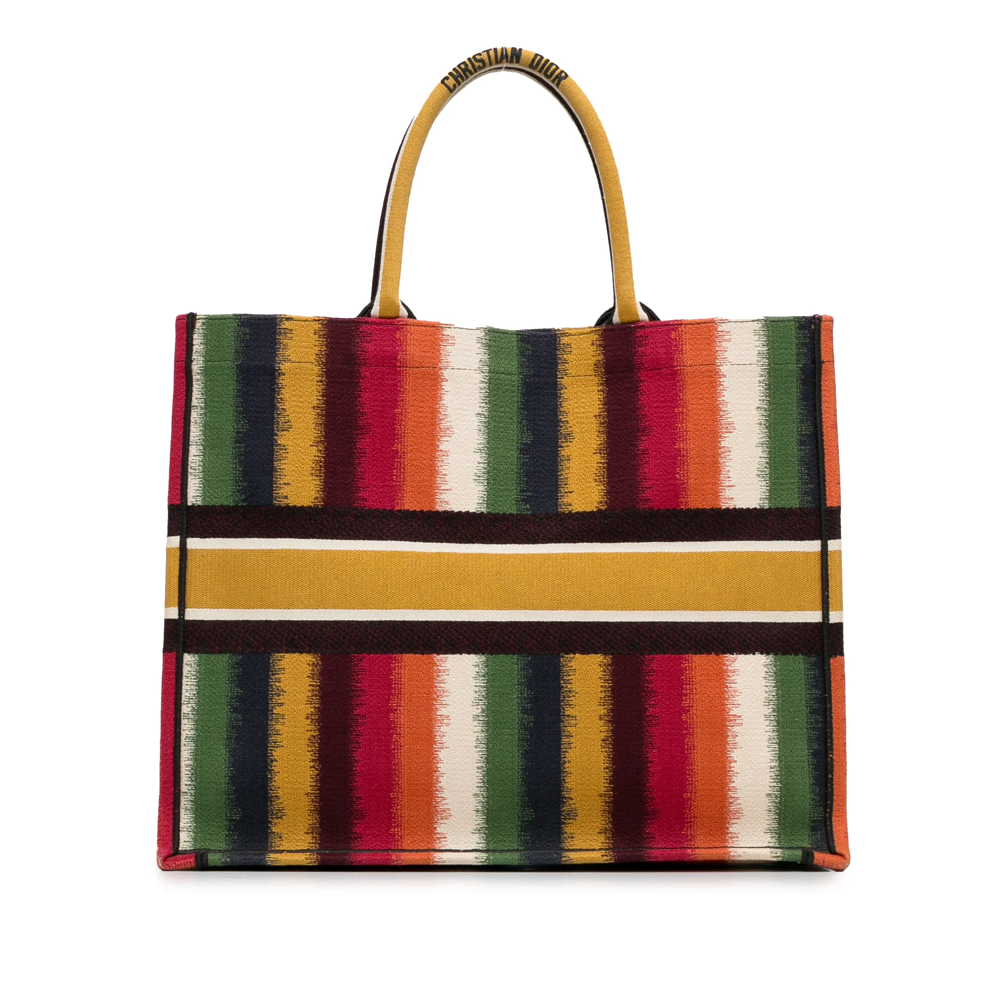 Dior | Pre-Owned Large Striped Book Tote | Yellow - Image 6