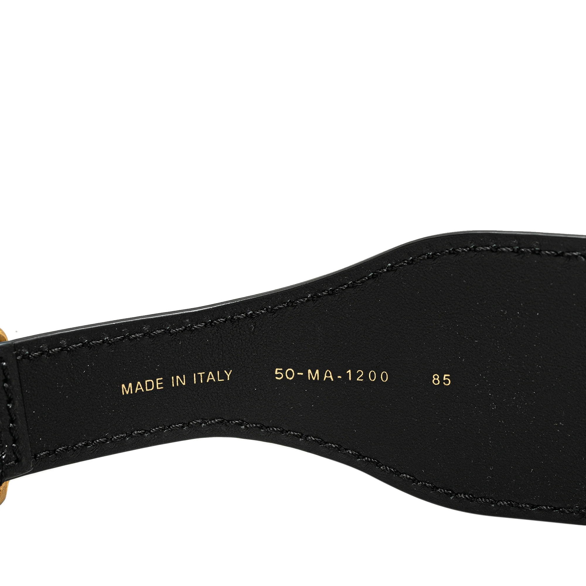 Dior | Pre-Owned Leather and Canvas Embroidered Logo Belt | Gray/Black - Image 5