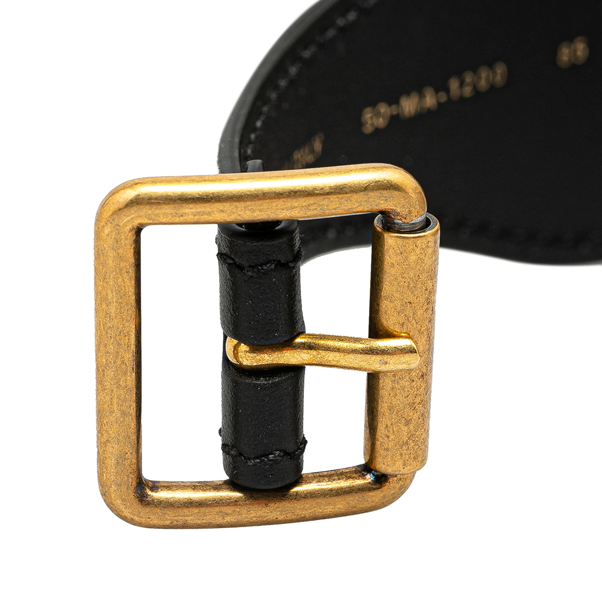 Dior | Pre-Owned Leather and Canvas Embroidered Logo Belt | Gray/Black - Image 6