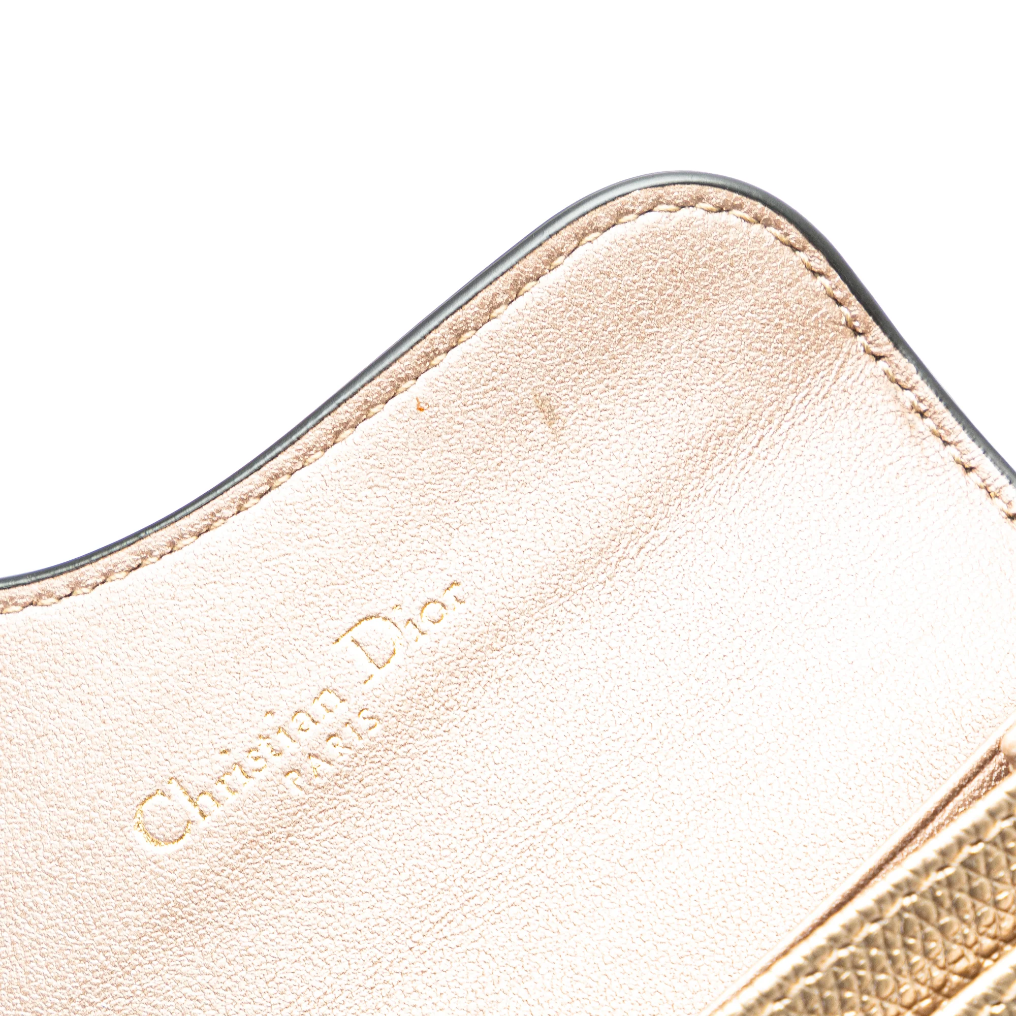 Dior | Pre-Owned Leather Saddle Card Holder | Gold - Image 7
