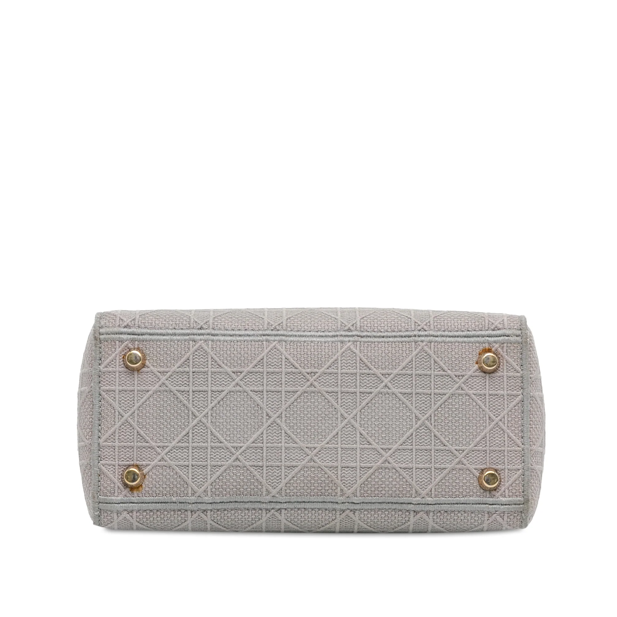 Dior | Pre-Owned Medium Canvas Cannage Lady D Lite - I | Gray/Light Gray - Image 8