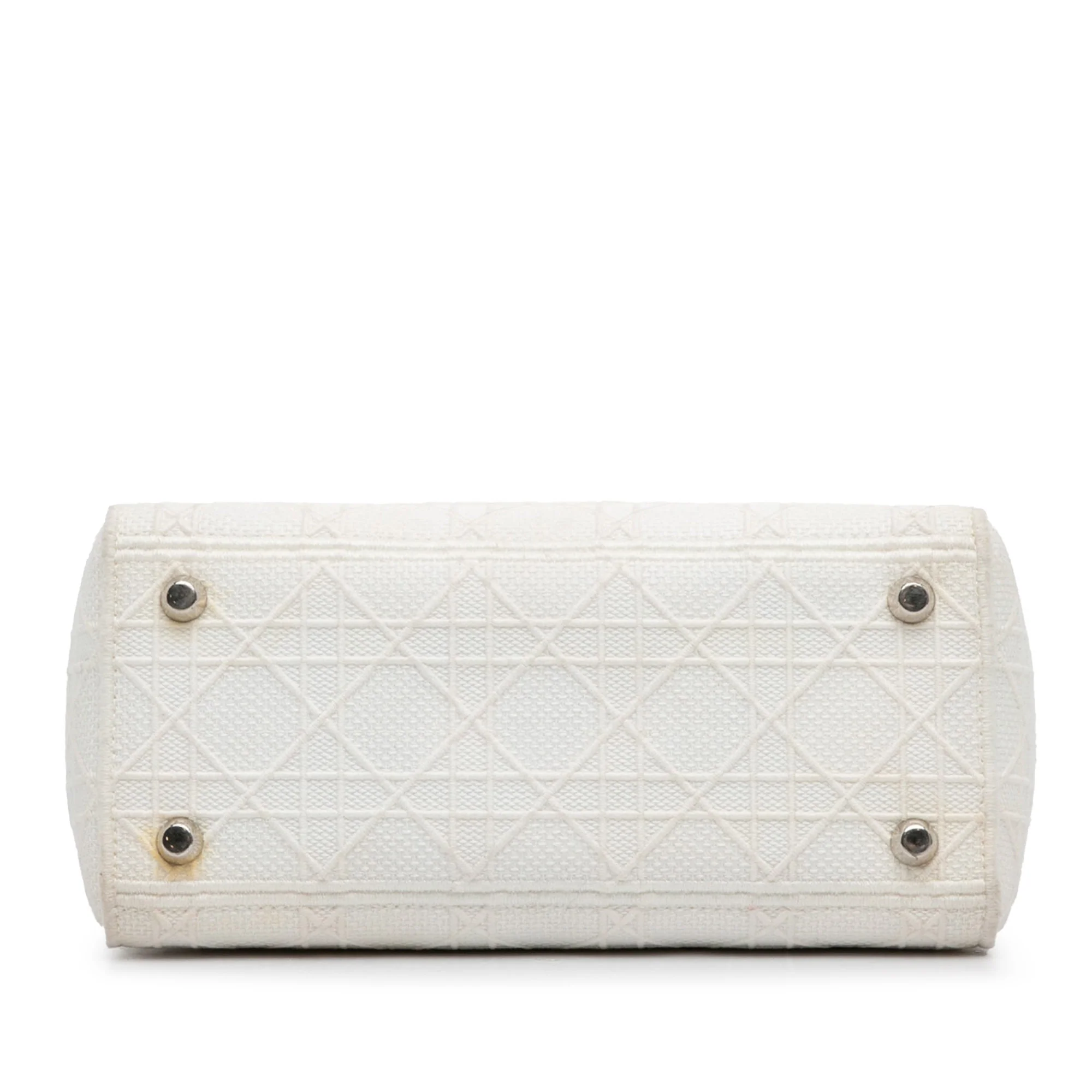 Dior | Pre-Owned Medium Canvas Cannage Lady D Lite | White - Image 8