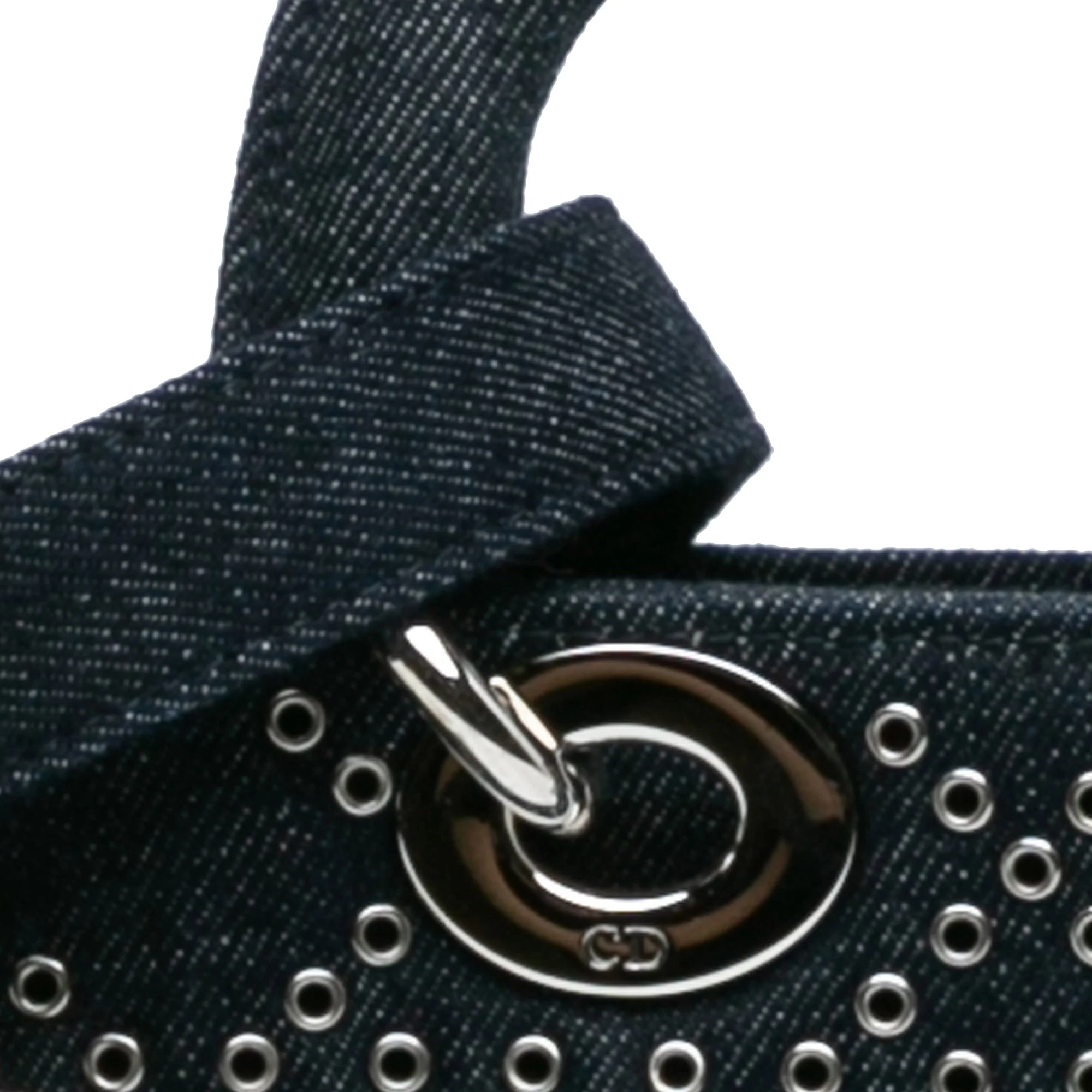 Dior | Pre-Owned Medium Denim Cannage Eyelet Lady D Joy | Blue/Navy - Image 9