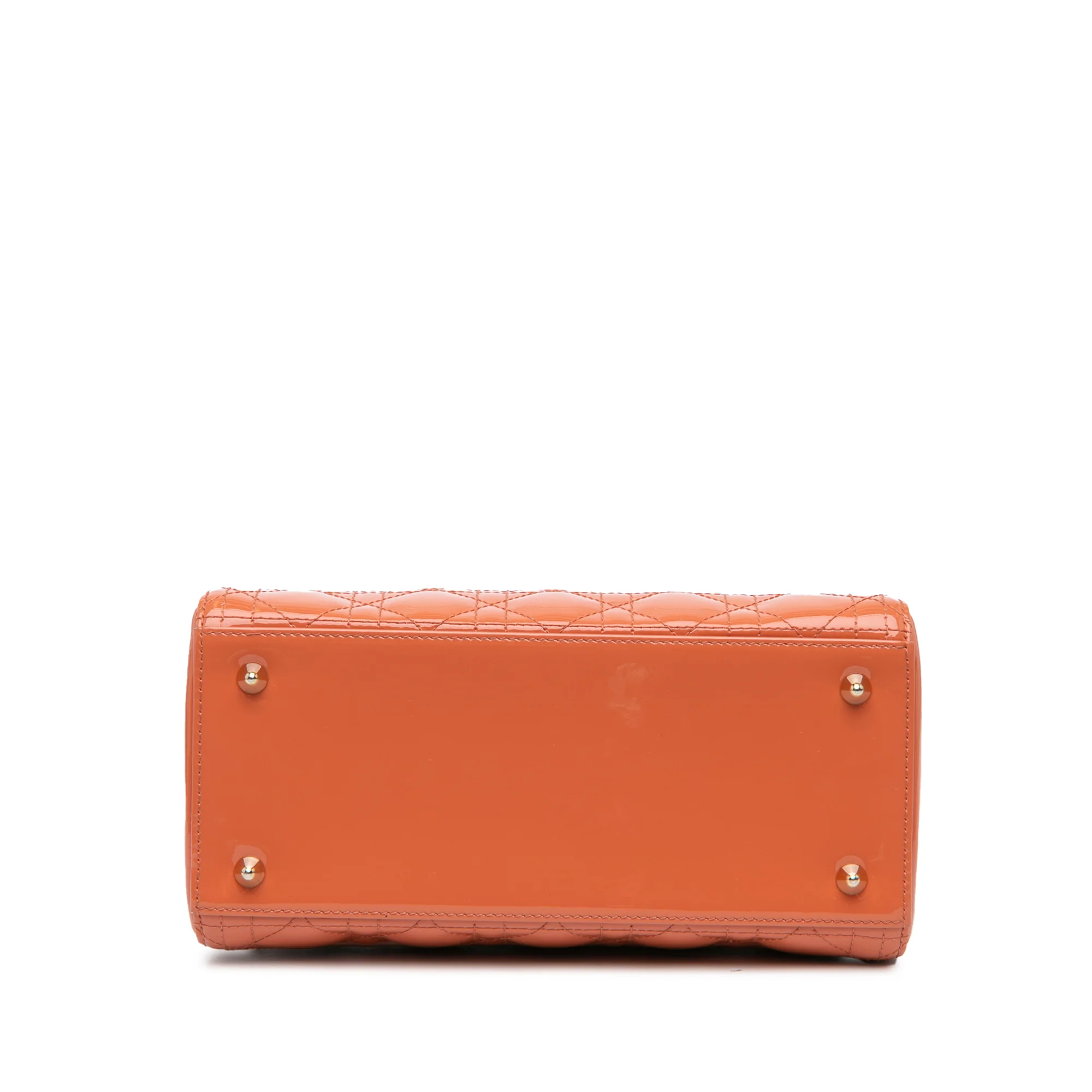 Dior | Pre-Owned Medium Patent Cannage Lady Dior | Orange/Peach - Image 4