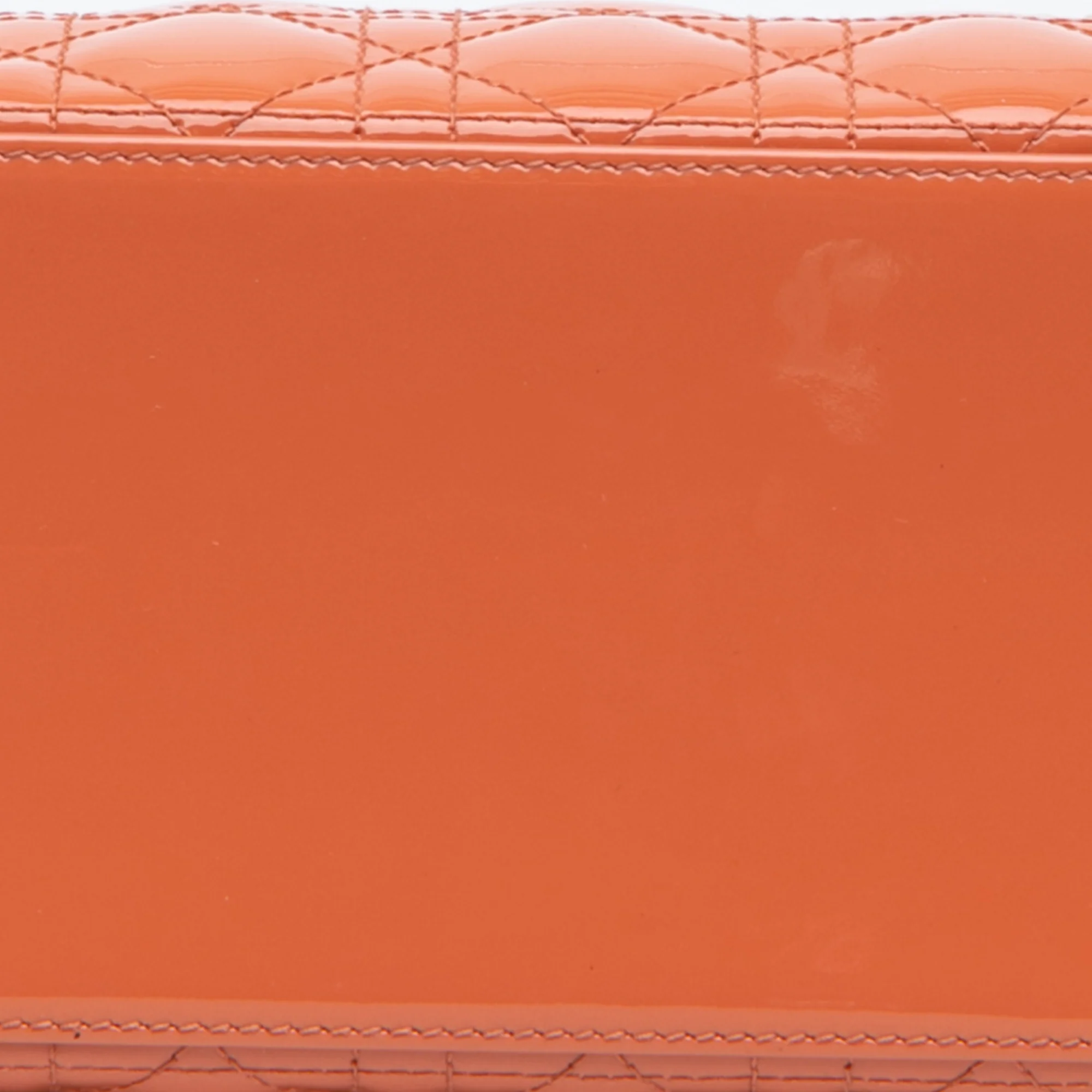 Dior | Pre-Owned Medium Patent Cannage Lady Dior | Orange/Peach - Image 9