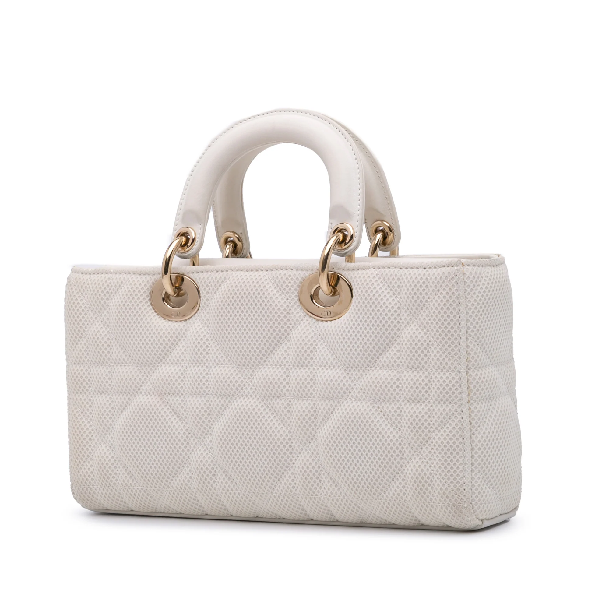 Dior | Pre-Owned Medium Technical Fabric Macrocannage Lady D Joy | White - Image 4