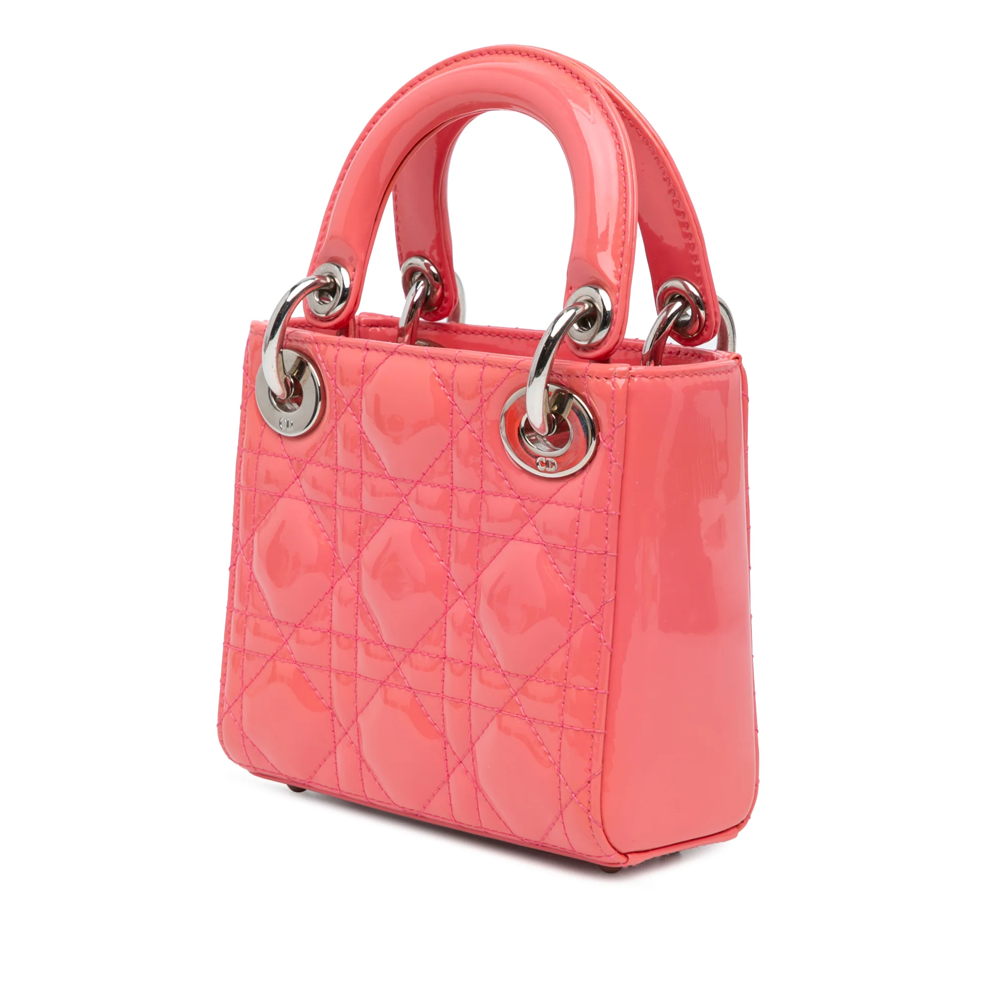 Dior | Pre-Owned Micro Patent Cannage Lady Dior | Pink - Image 2