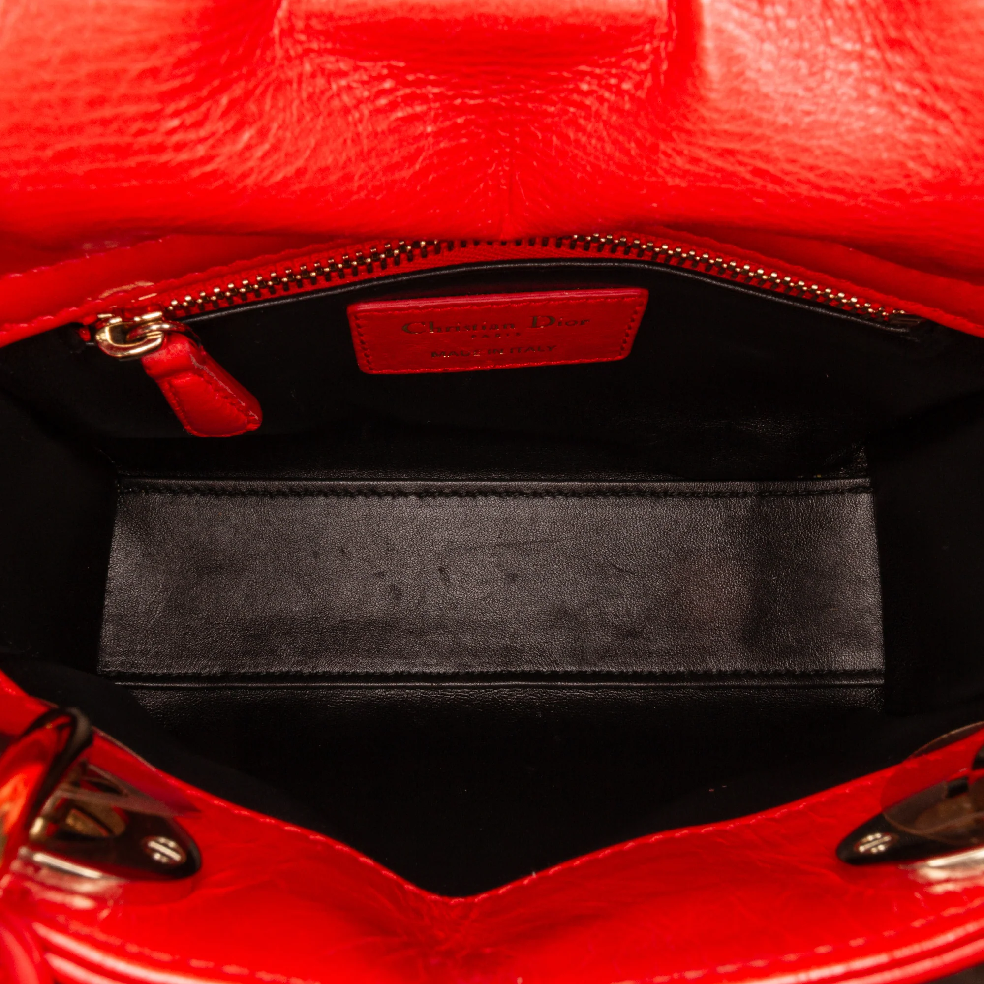 Dior | Pre-Owned Mini Calfskin Sequin Embellished Lady Dior | Red - Image 7