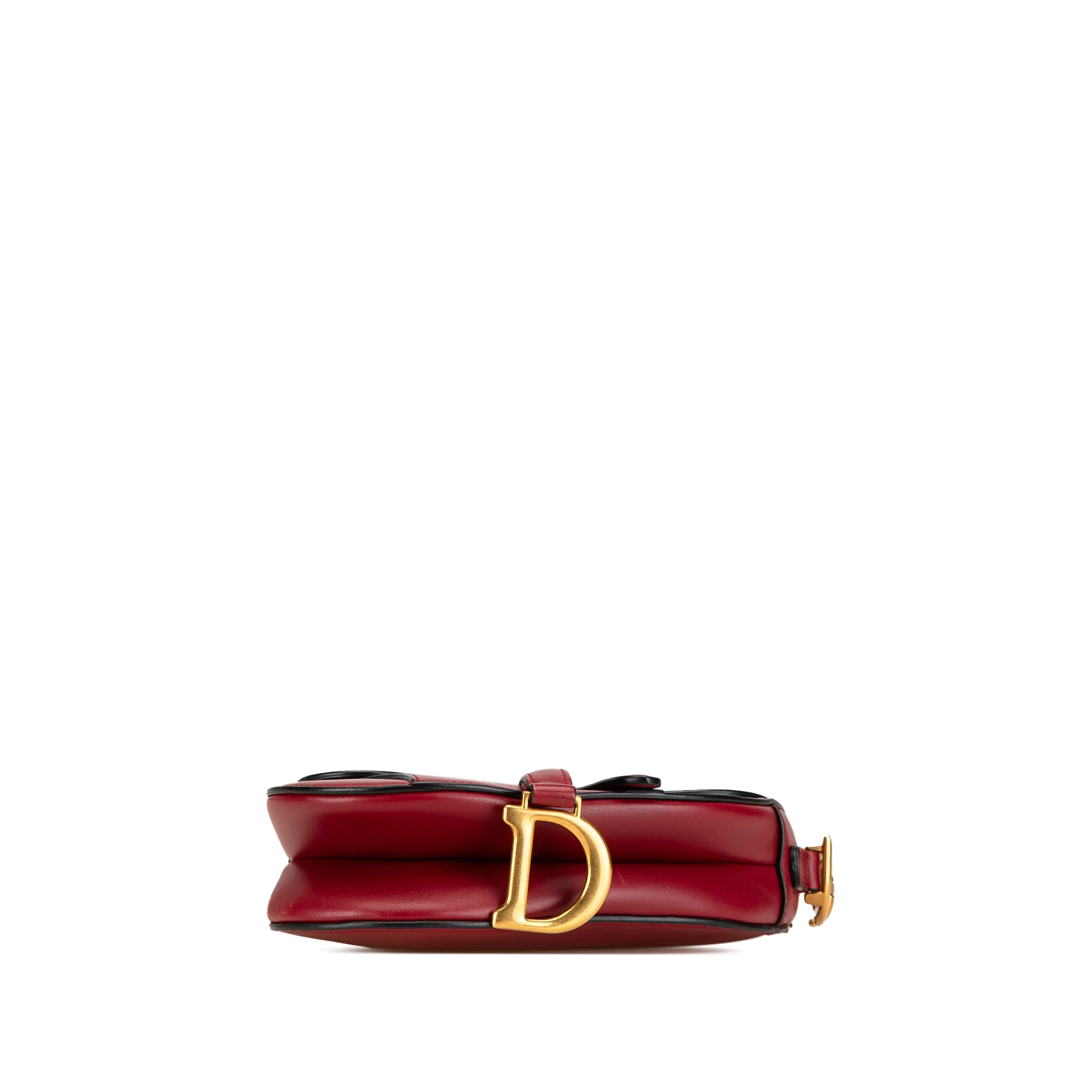 Dior | Pre-Owned Mini Grained Calfskin Saddle Bag | Red/Bordeau - Image 4