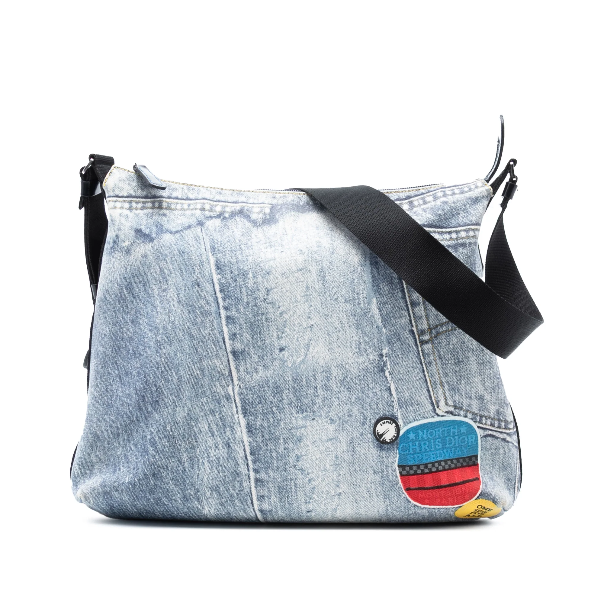 Dior | Pre-Owned Printed Denim Speedway Crossbody | Blue/Denim