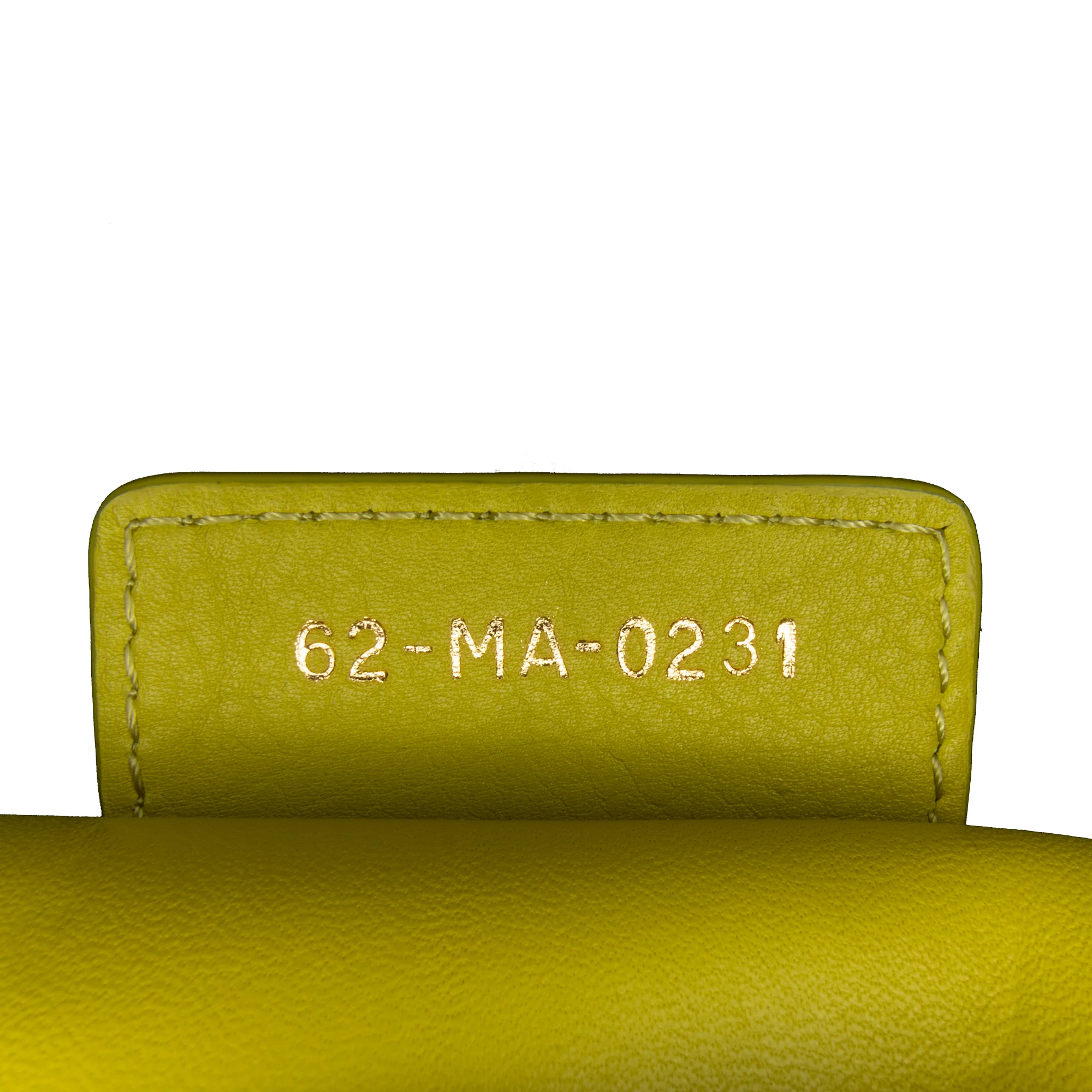 Dior | Pre-Owned Small Calfskin Cannage Caro Bag | Yellow/Neon Yellow - Image 6