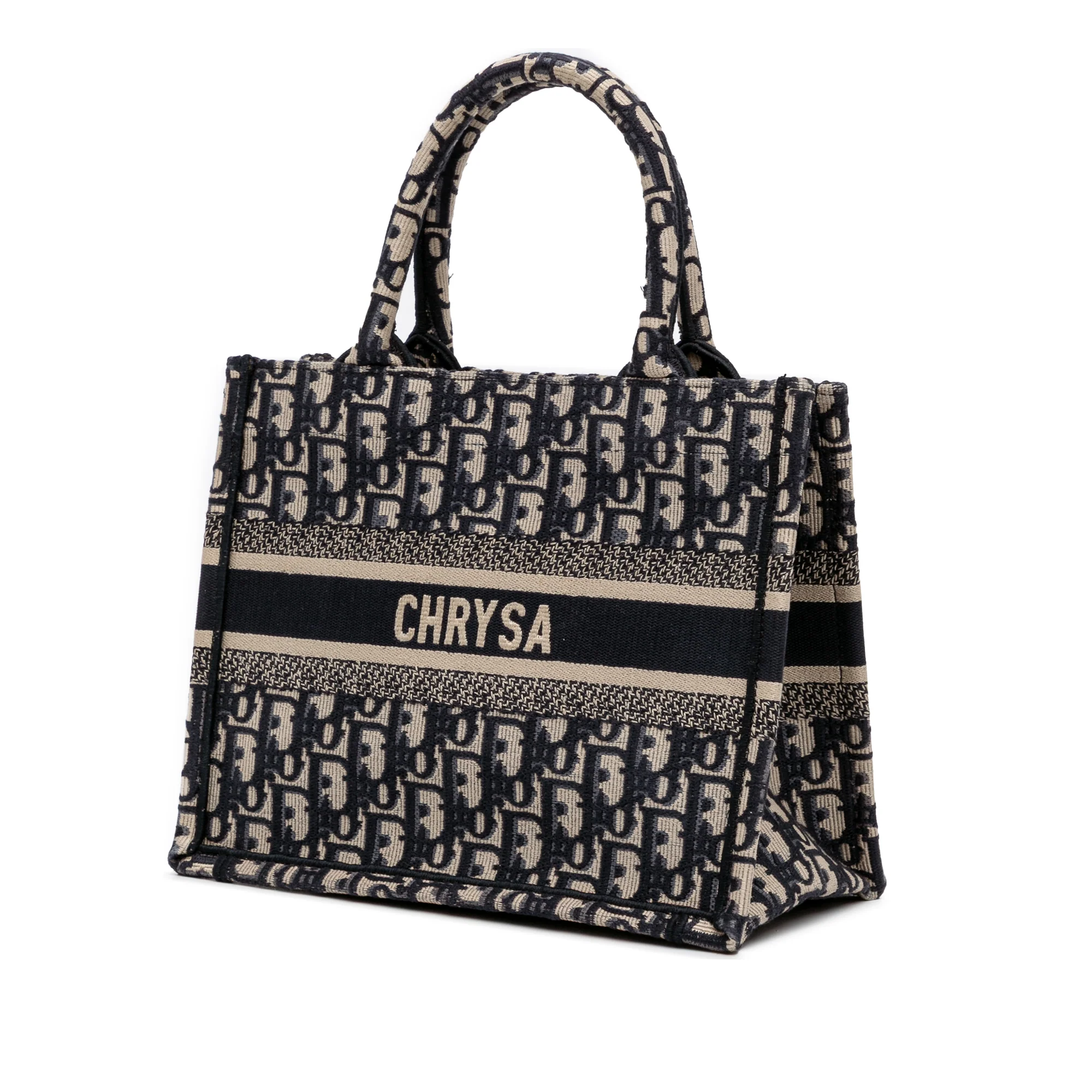 Dior | Pre-Owned Small Oblique Canvas Book Tote | Blue - Image 4