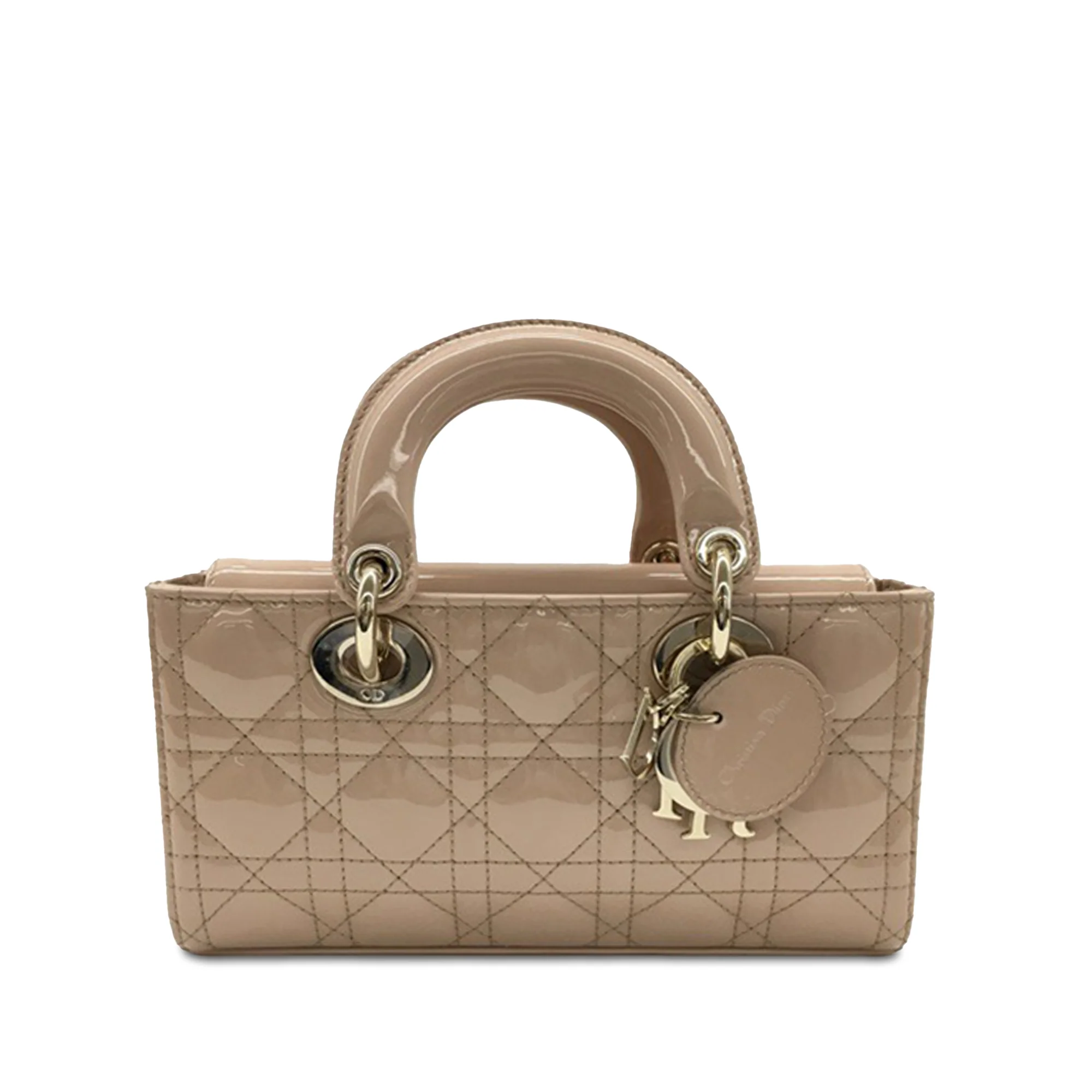 Dior | Pre-Owned Small Patent Cannage Lady D-Joy | Beige