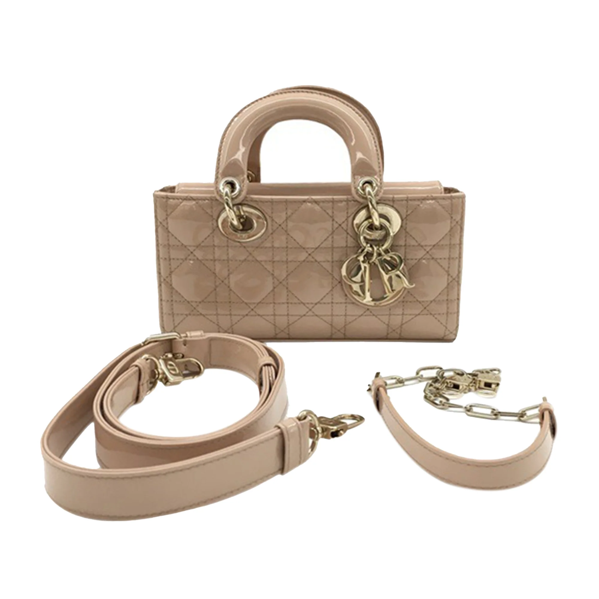 Dior | Pre-Owned Small Patent Cannage Lady D-Joy | Beige - Image 2