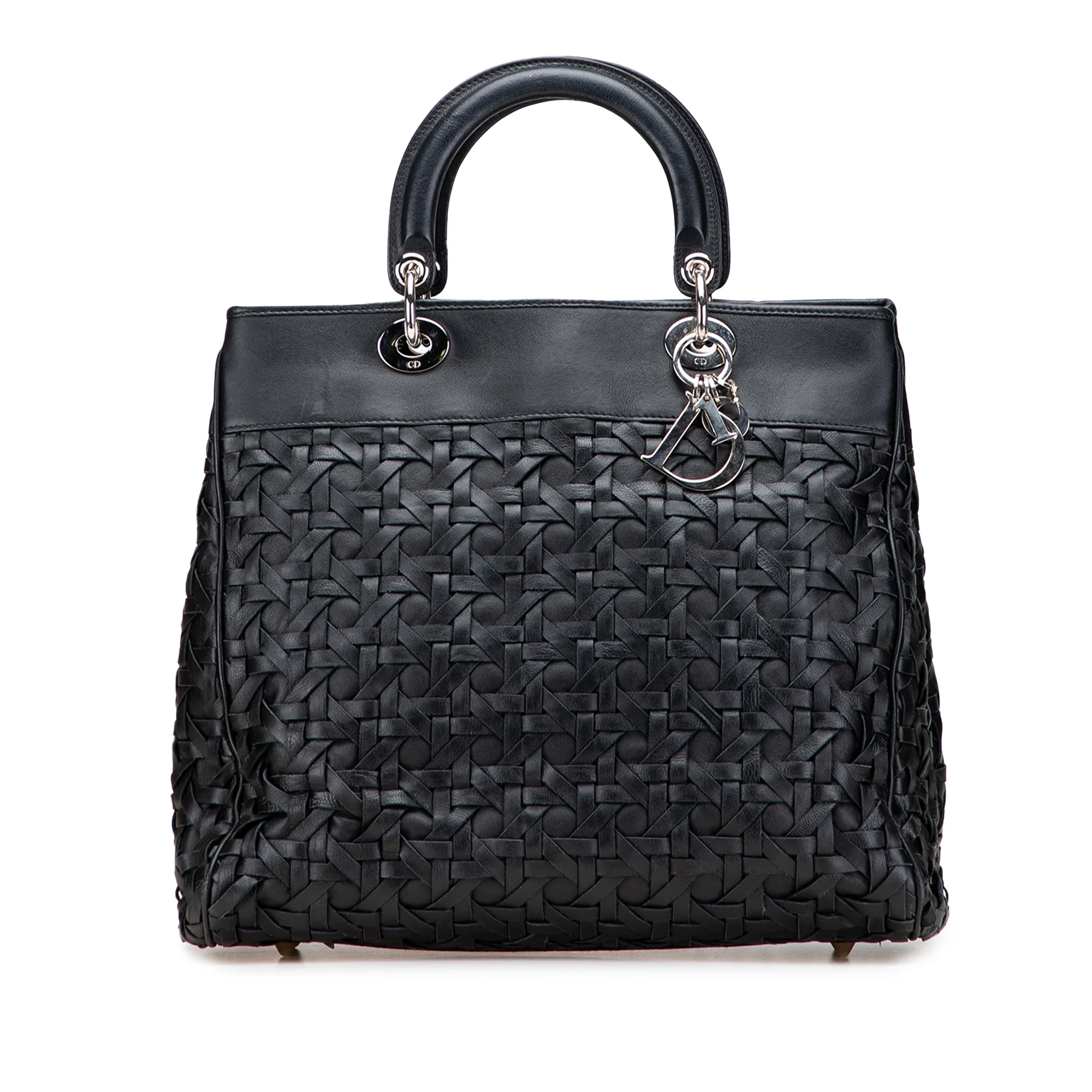 Dior | Pre-Owned Woven Lambskin Lady Avenue Tote | Black