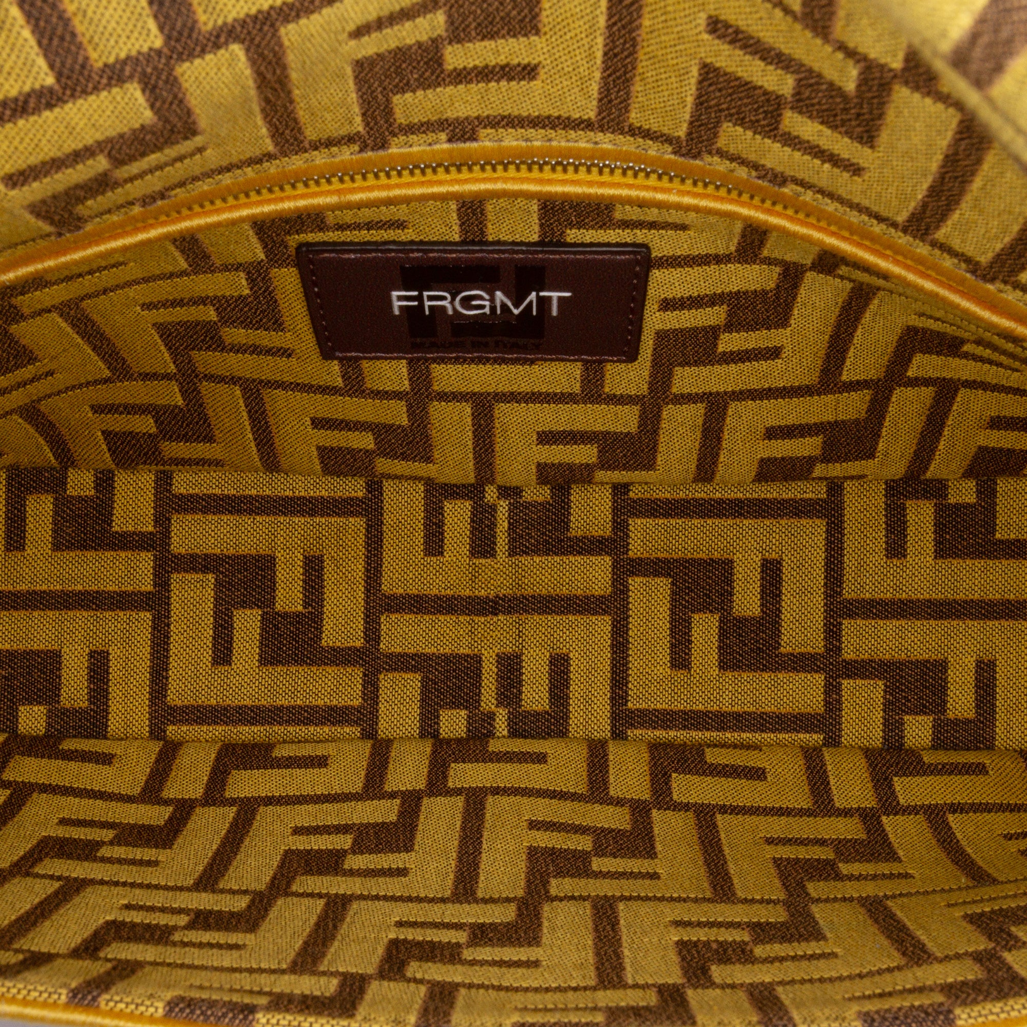 Fendi | Pre-Owned FRGMT x Zucca Embroidered Canvas Baguette Satchel | Yellow - Image 5
