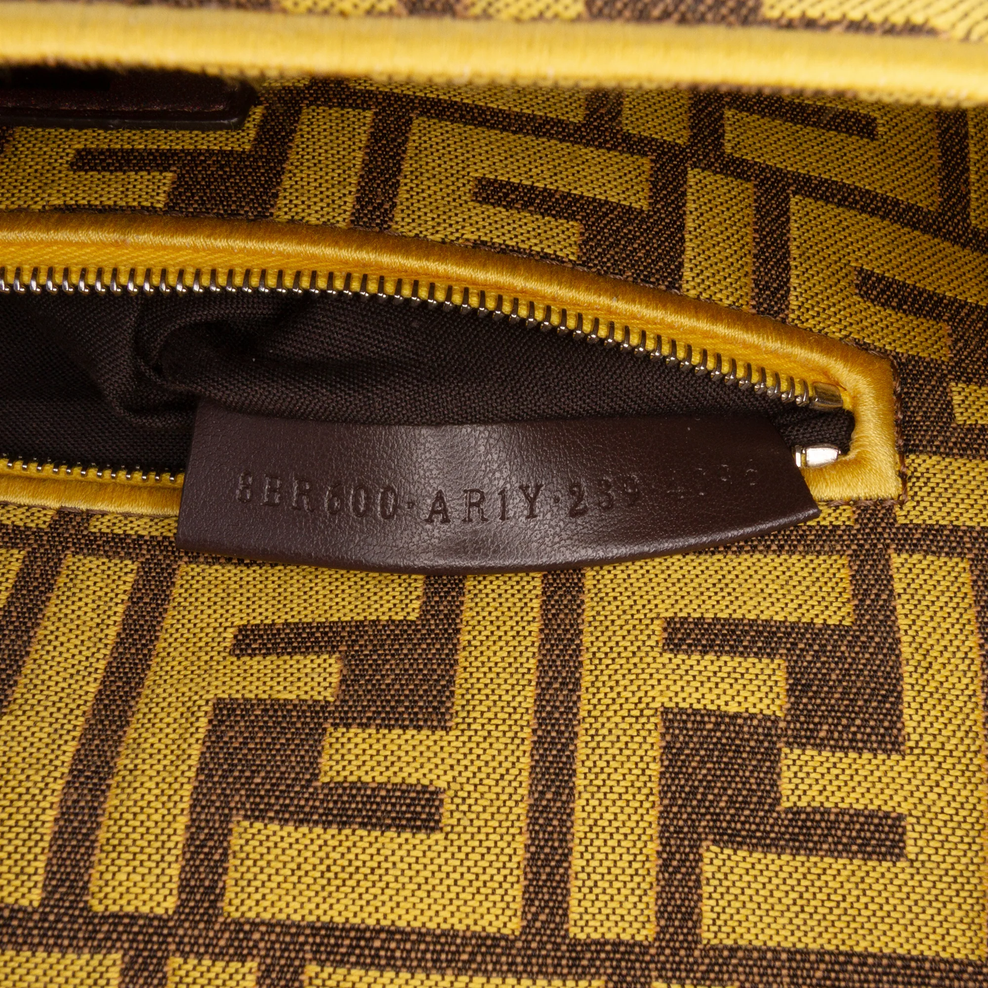 Fendi | Pre-Owned FRGMT x Zucca Embroidered Canvas Baguette Satchel | Yellow - Image 7
