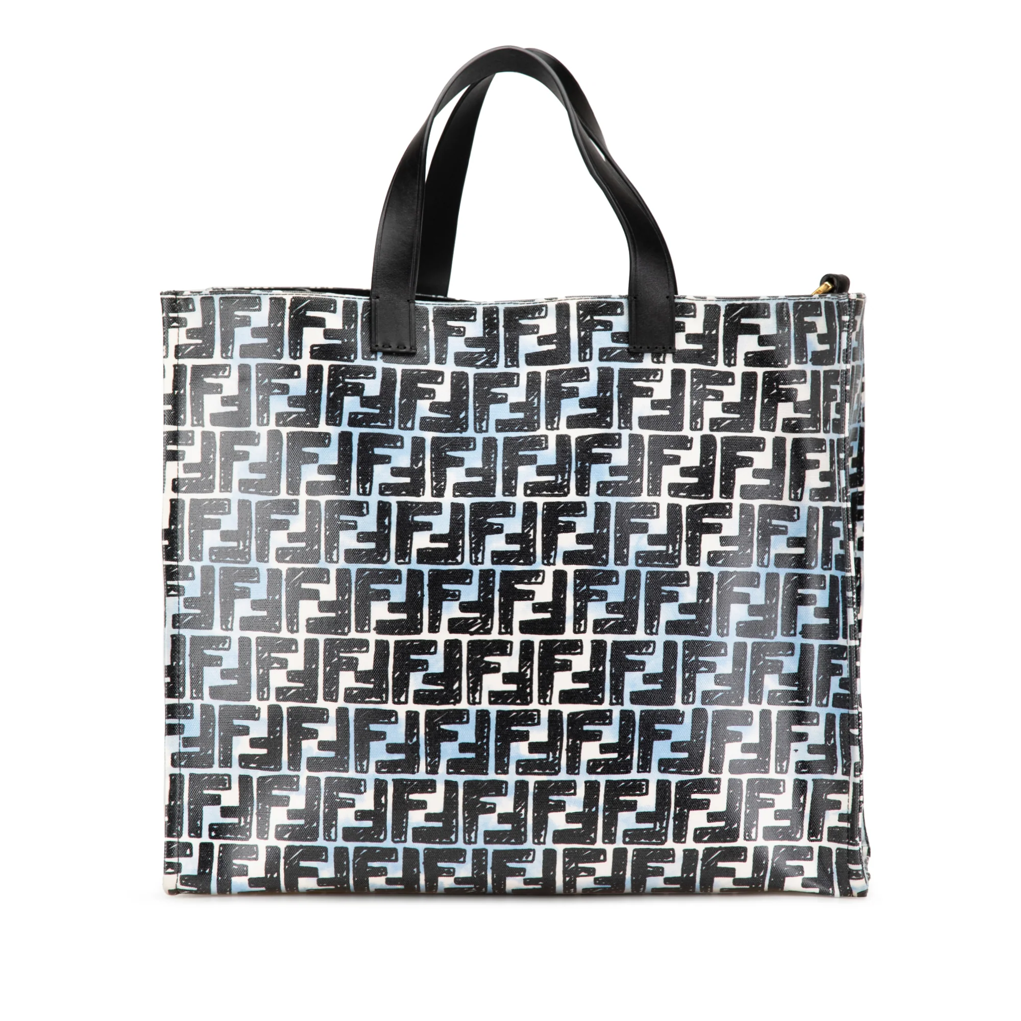 Fendi | Pre-Owned Joshua Vides Zucca Coated Canvas Cloudy Shopper Satchel | Blue