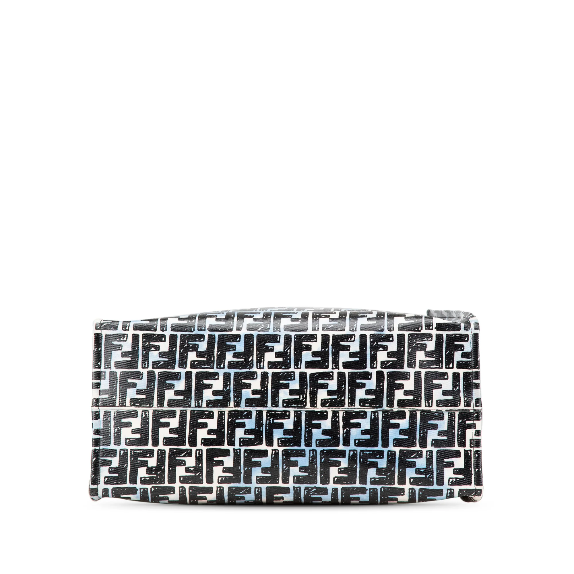 Fendi | Pre-Owned Joshua Vides Zucca Coated Canvas Cloudy Shopper Satchel | Blue - Image 4