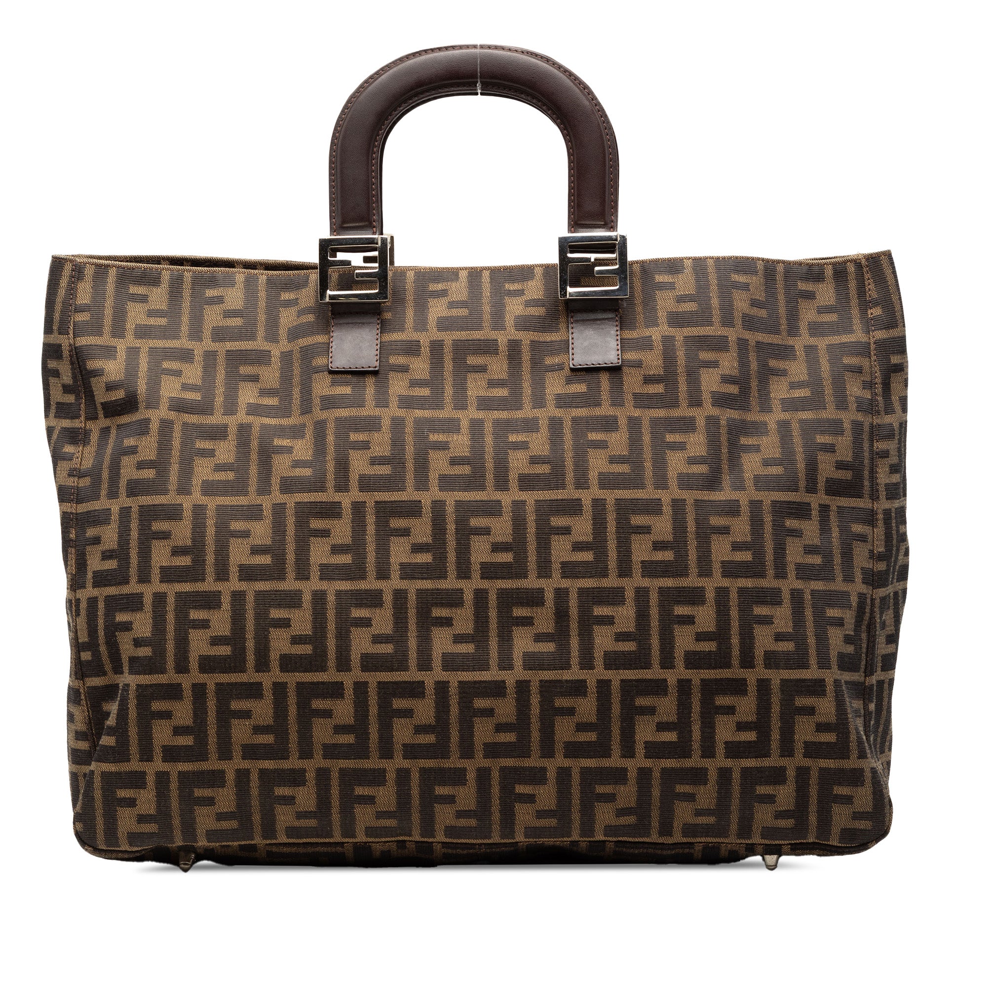 Fendi | Pre-Owned Large Zucca Canvas Twins Tote | Brown