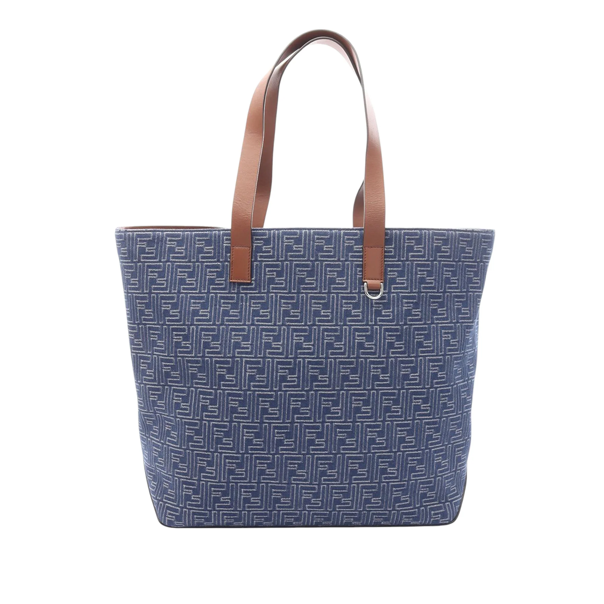 Fendi | Pre-Owned Medium Jacquard FF Shopping Bag | Blue