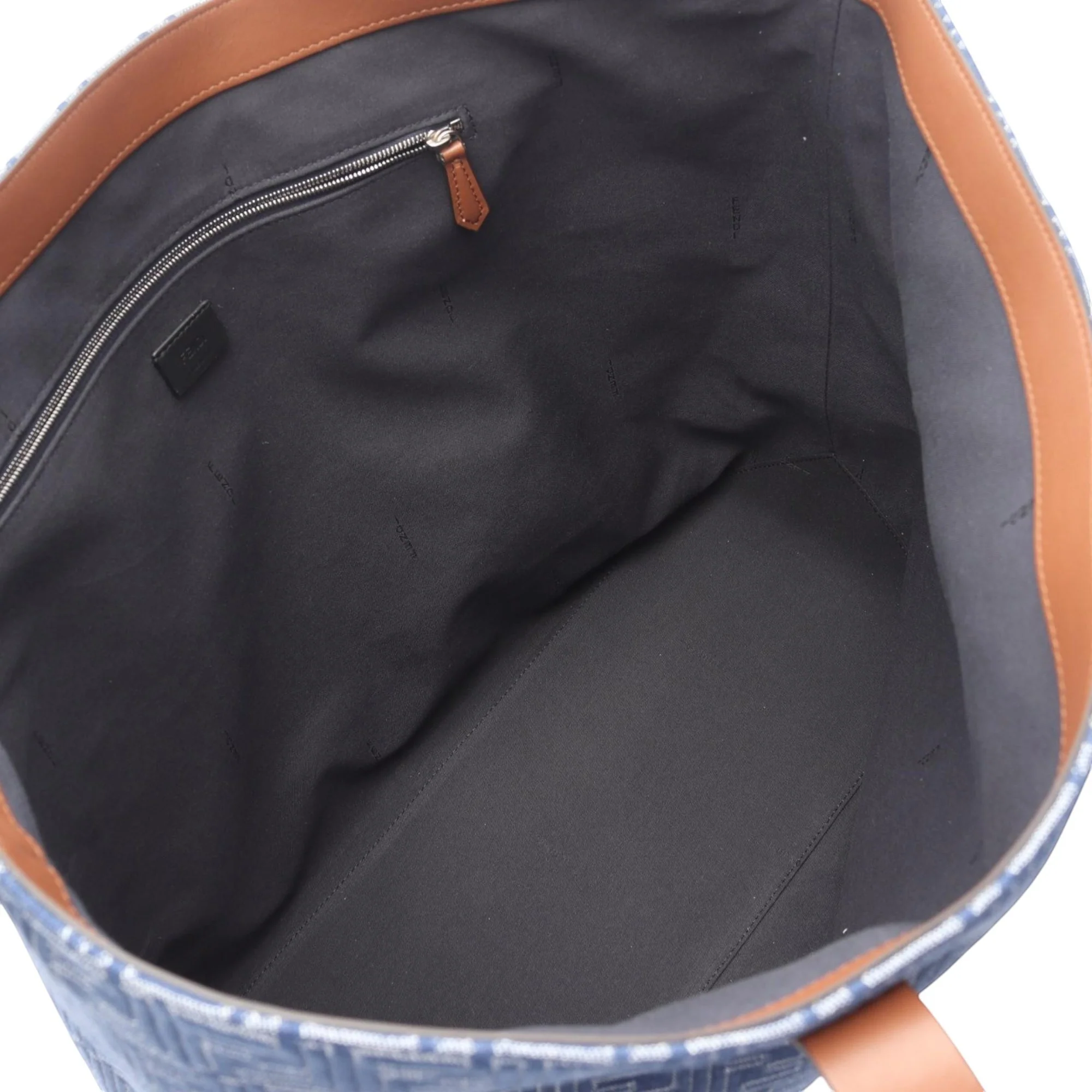 Fendi | Pre-Owned Medium Jacquard FF Shopping Bag | BlueBrown - Image 3