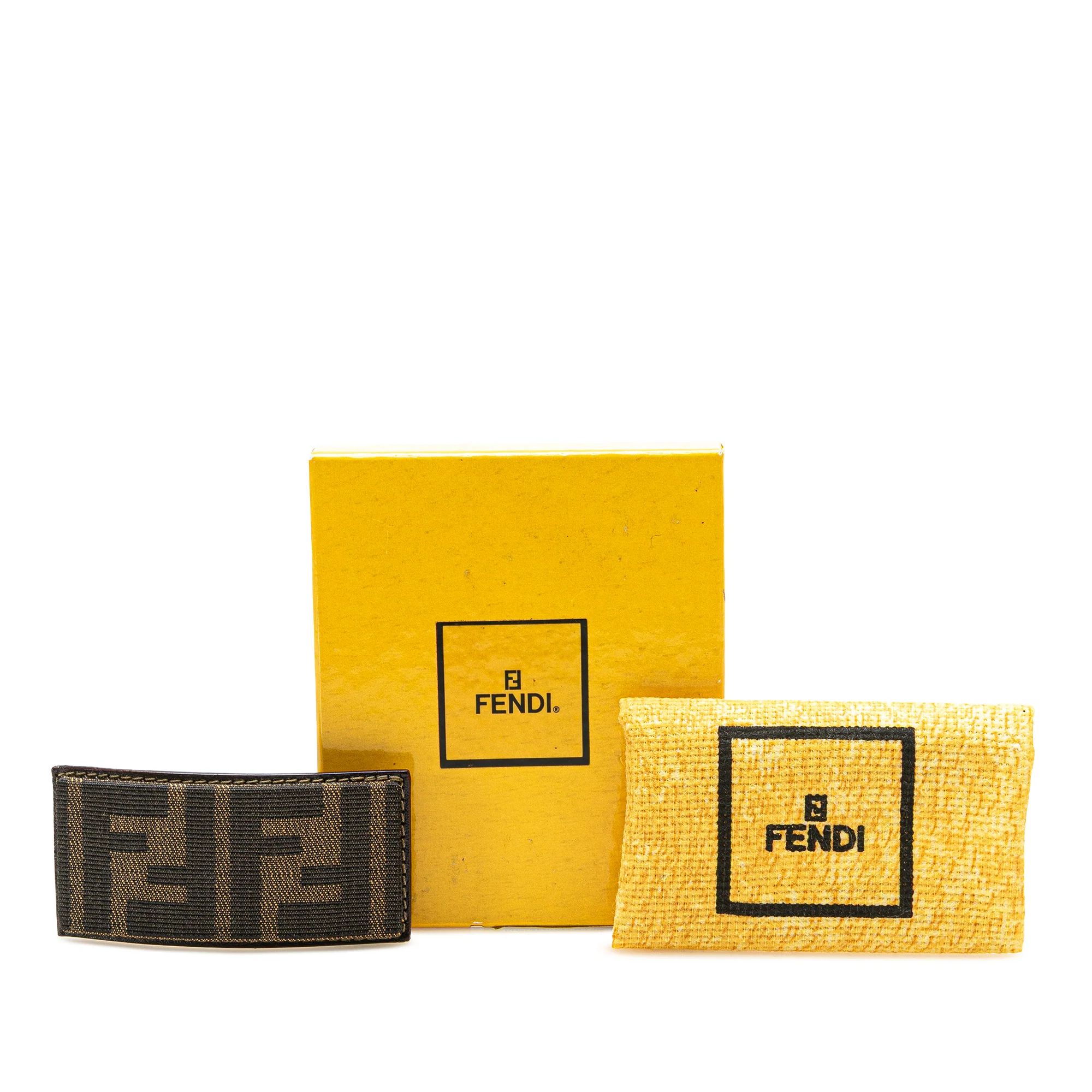 Fendi | Pre-Owned Zucca Canvas Barrette Hair Clip | Brown - Image 5