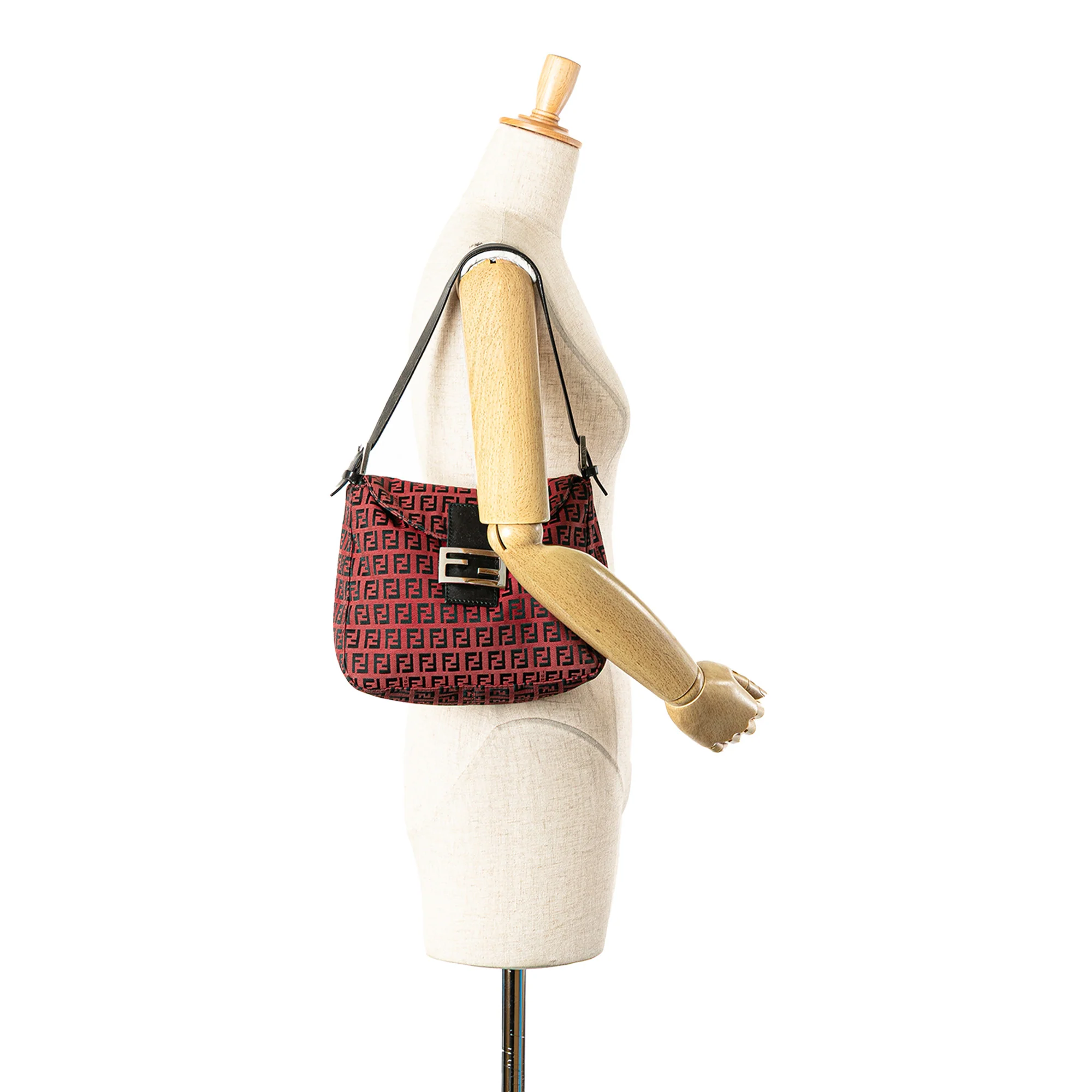 Fendi | Pre-Owned Zucca Canvas Double Flap Mamma | Red - Image 5