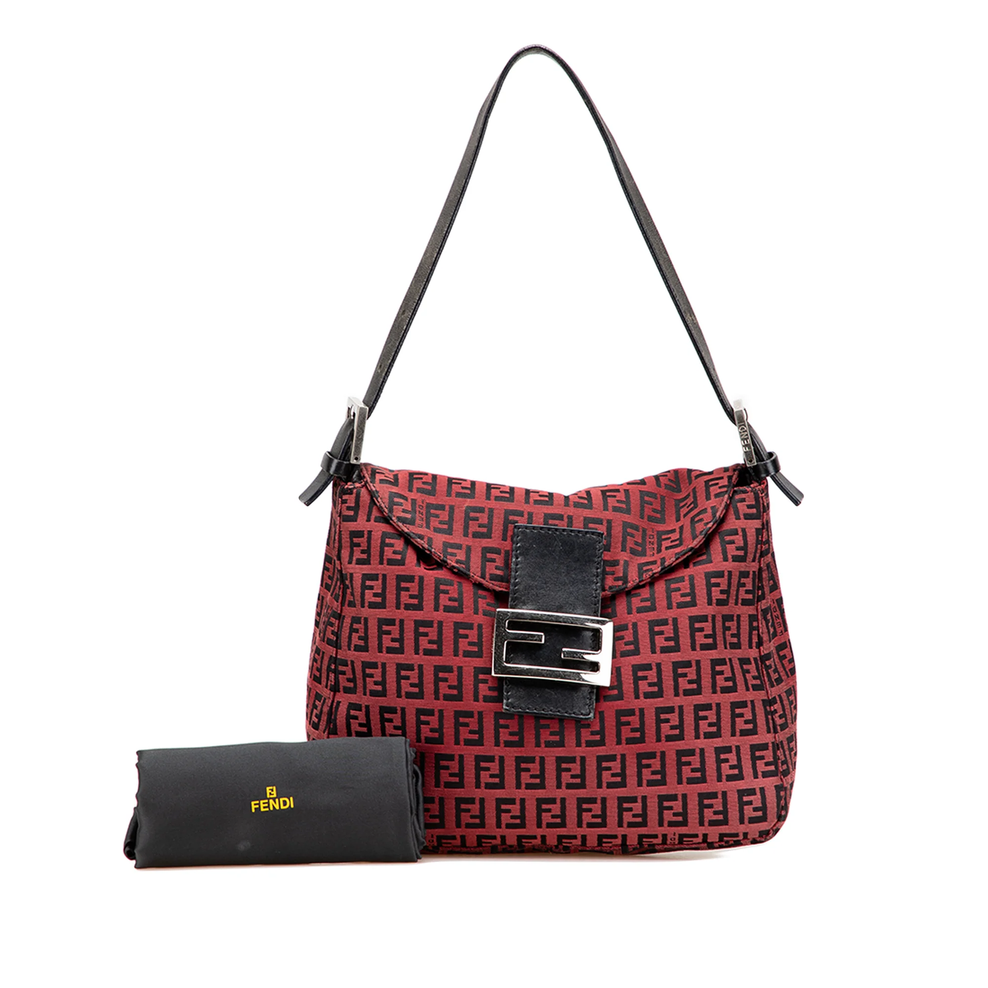Fendi | Pre-Owned Zucca Canvas Double Flap Mamma | Red - Image 6