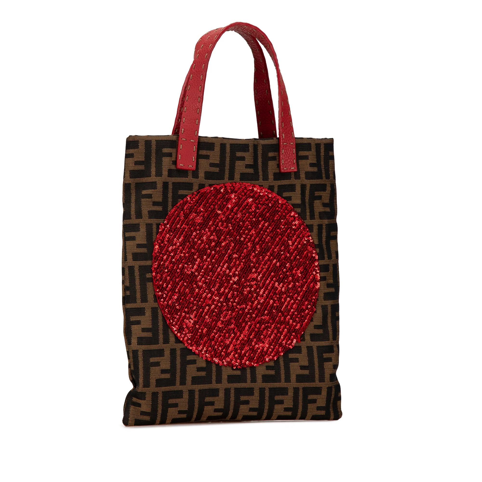 Fendi | Pre-Owned Zucca Canvas Sequins Tote | Brown - Image 2