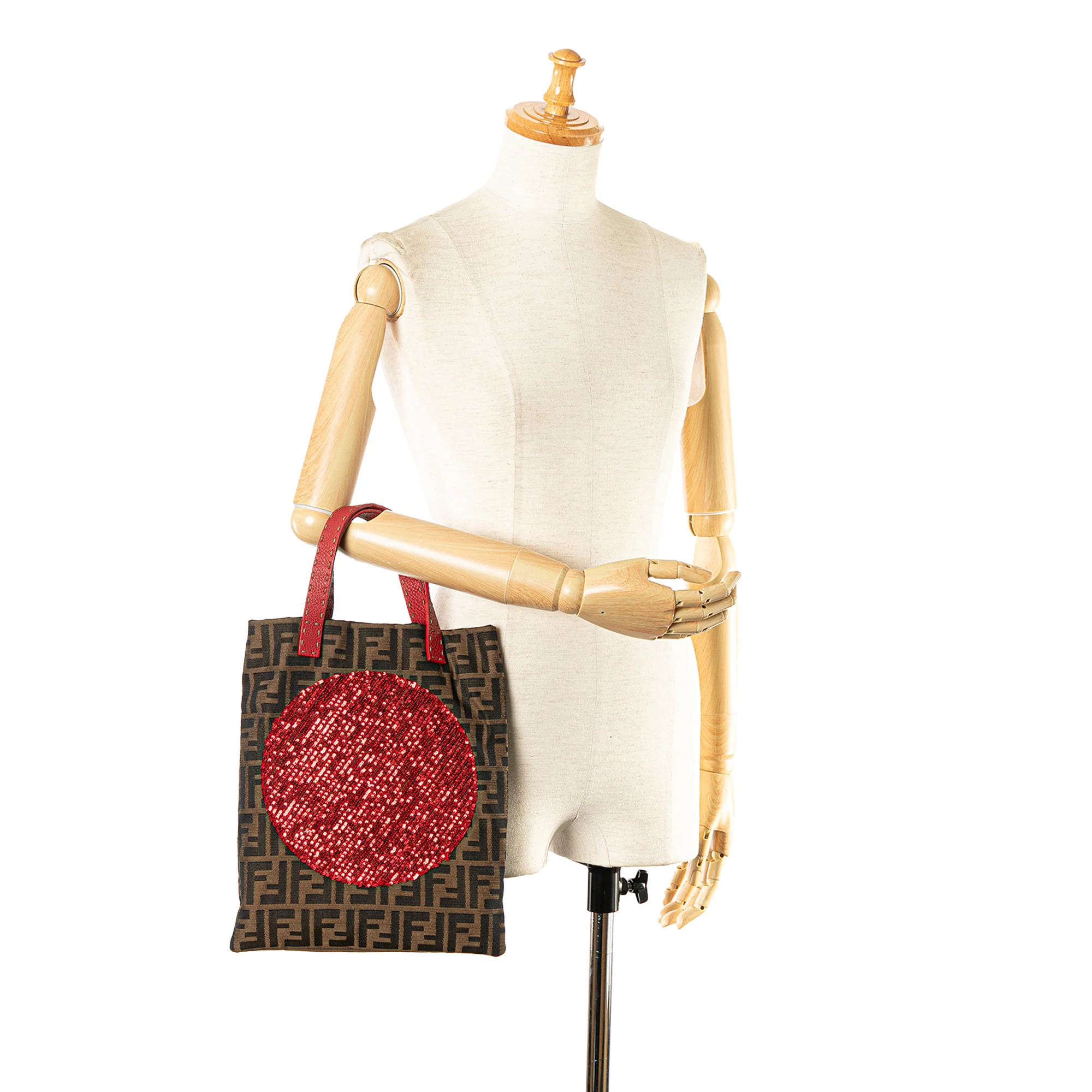 Fendi | Pre-Owned Zucca Canvas Sequins Tote | Brown - Image 9