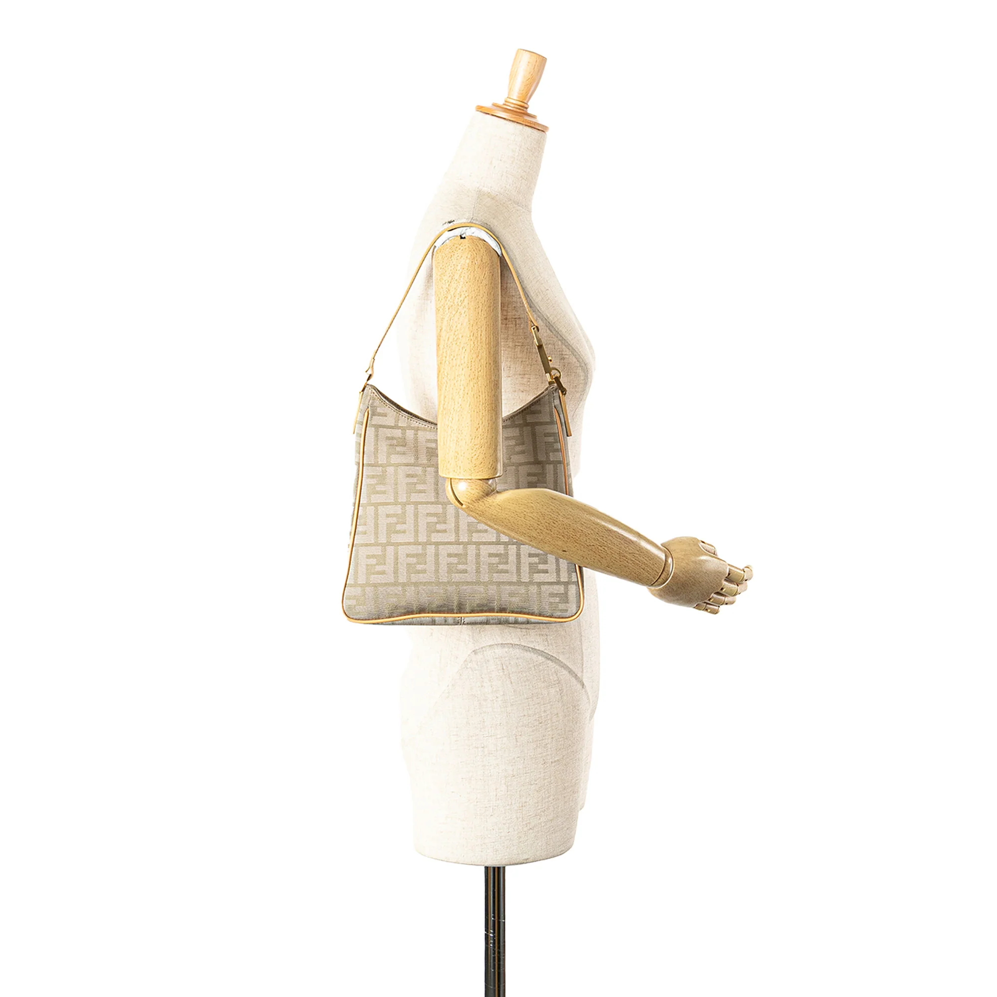 Fendi | Pre-Owned Zucca Canvas Shoulder Bag | Brown/Light Beige - Image 3