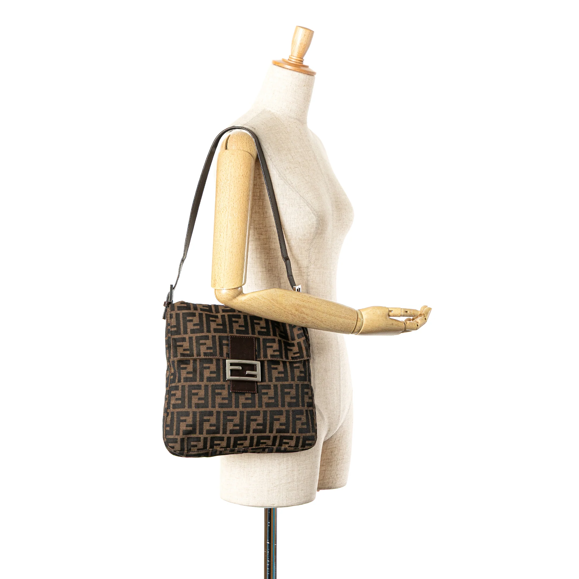 Fendi | Pre-Owned Zucca Canvas Shoulder Bag - II | Brown - Image 4