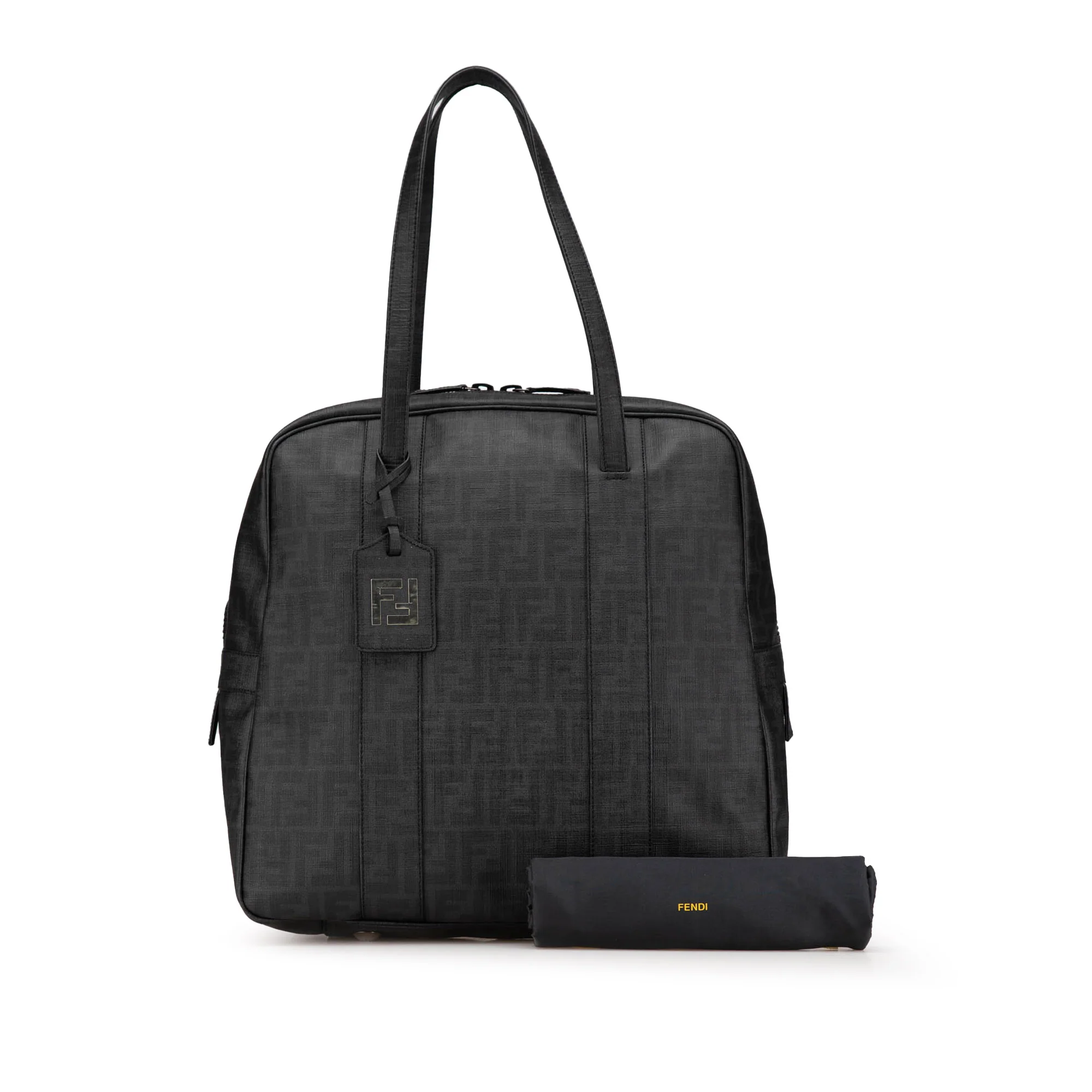 Fendi | Pre-Owned Zucca Coated Canvas Handbag | Gray/Dark Gray - Image 3
