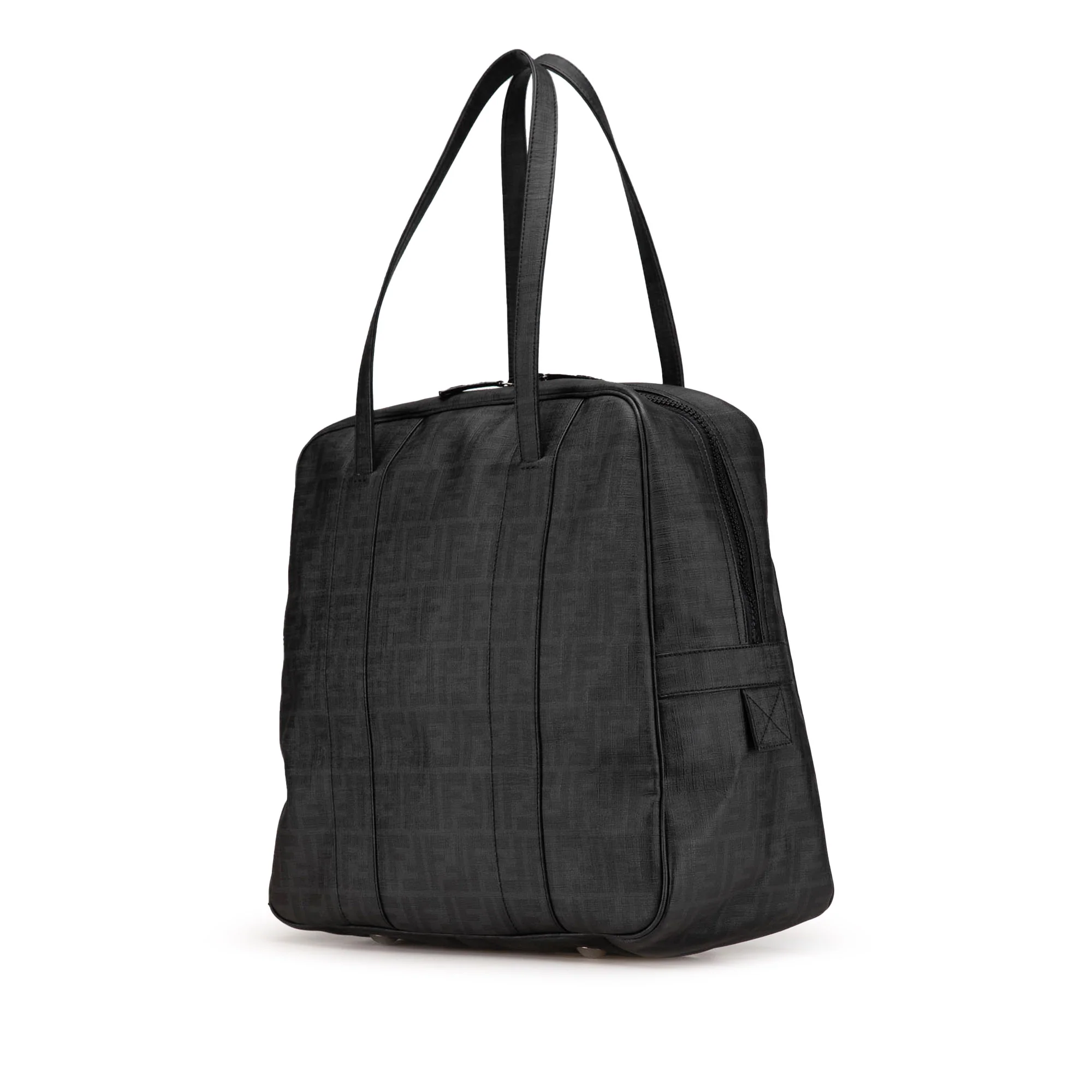 Fendi | Pre-Owned Zucca Coated Canvas Handbag | Gray/Dark Gray - Image 4