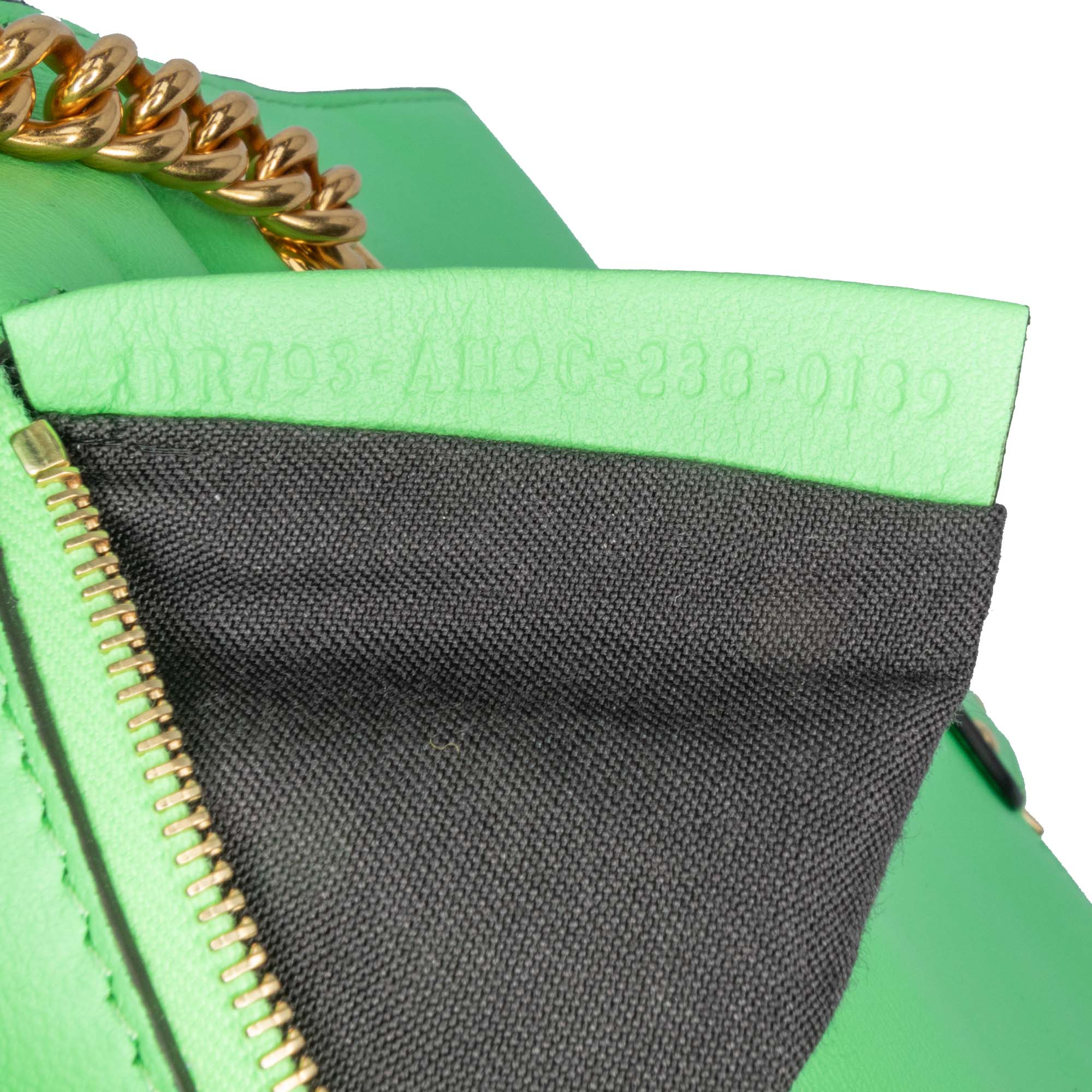 Fendi | Pre-Owned Zucca Embossed Leather Chain Midi Baguette - I | Green/Light Green - Image 9