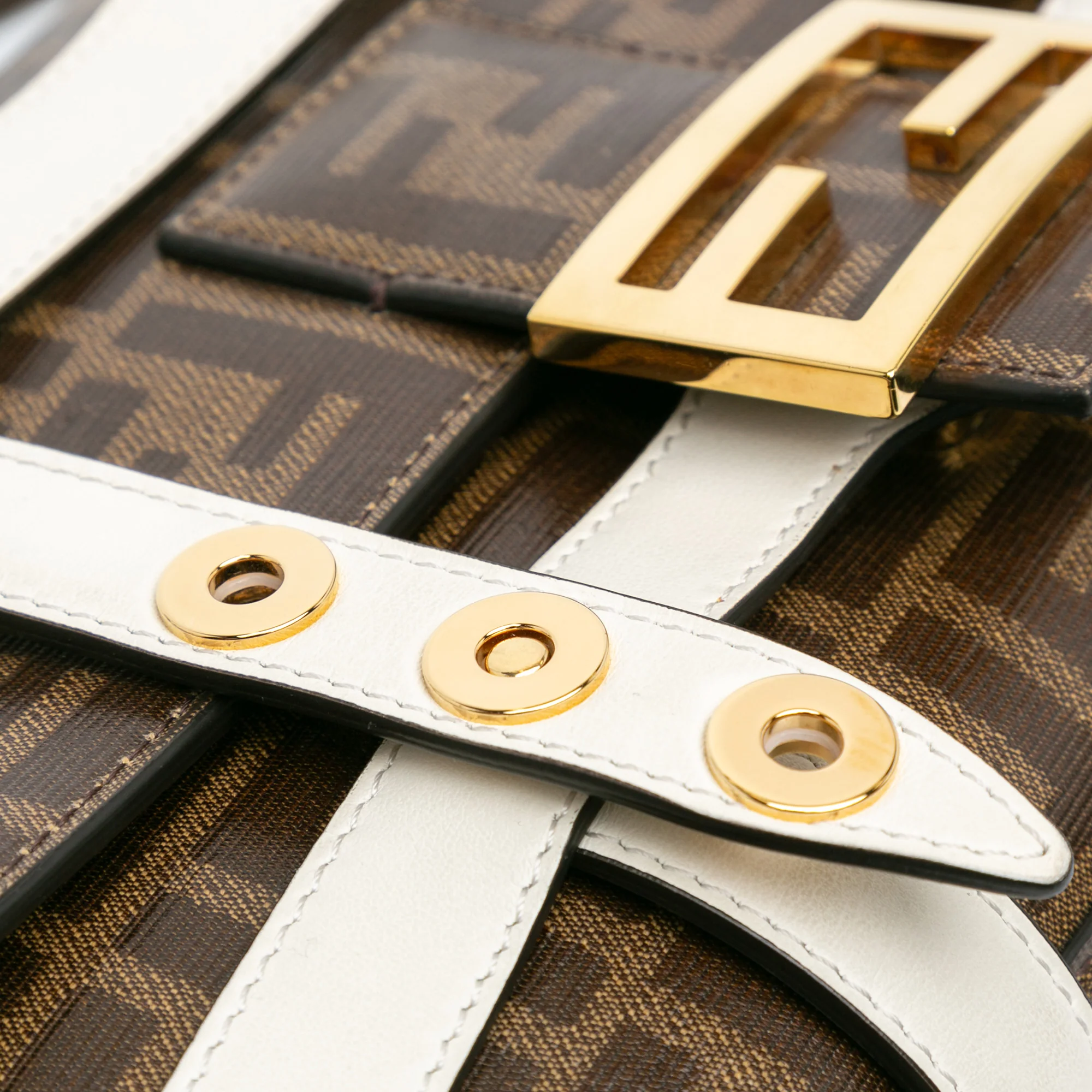 Fendi | Pre-Owned Zucca Glazed Fabric Cage Baguette Satchel - II | Brown - Image 13