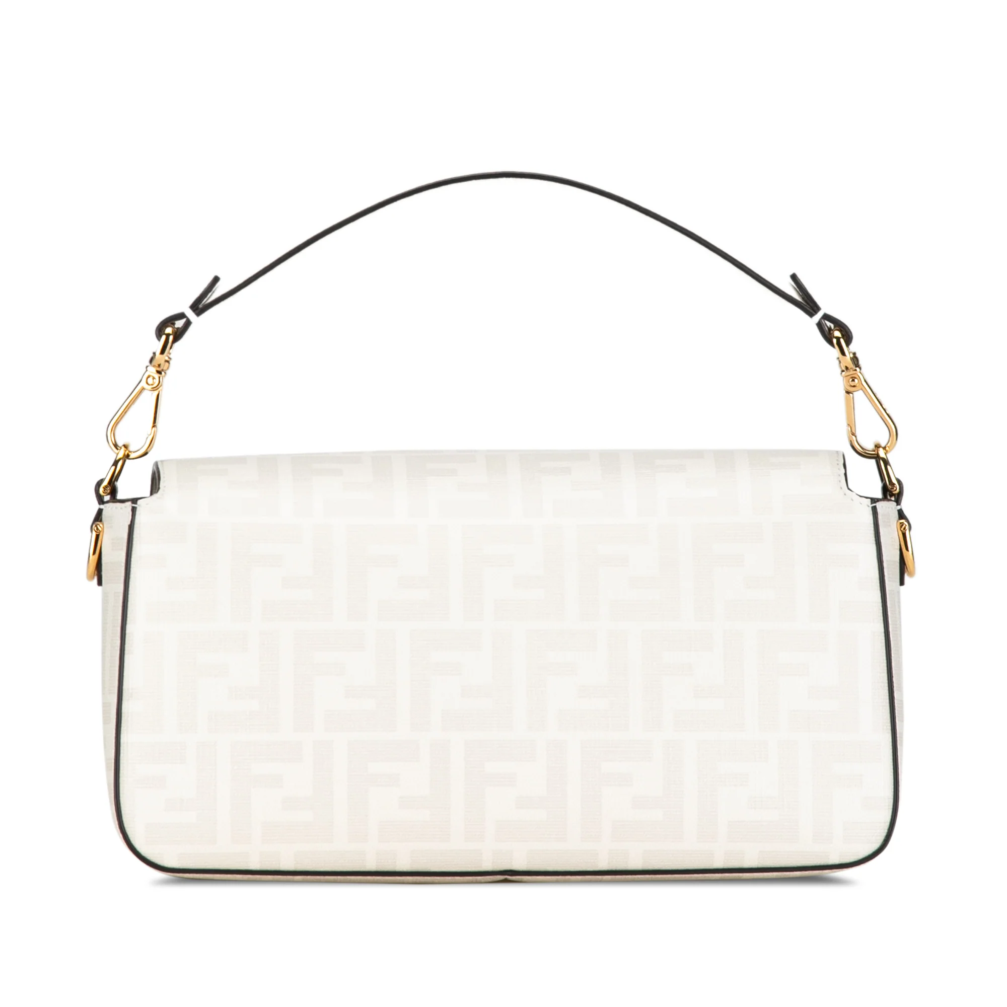 Fendi | Pre-Owned Zucca Graphic Print Coated Canvas Bikini Girls Baguette Satchel | White - Image 5