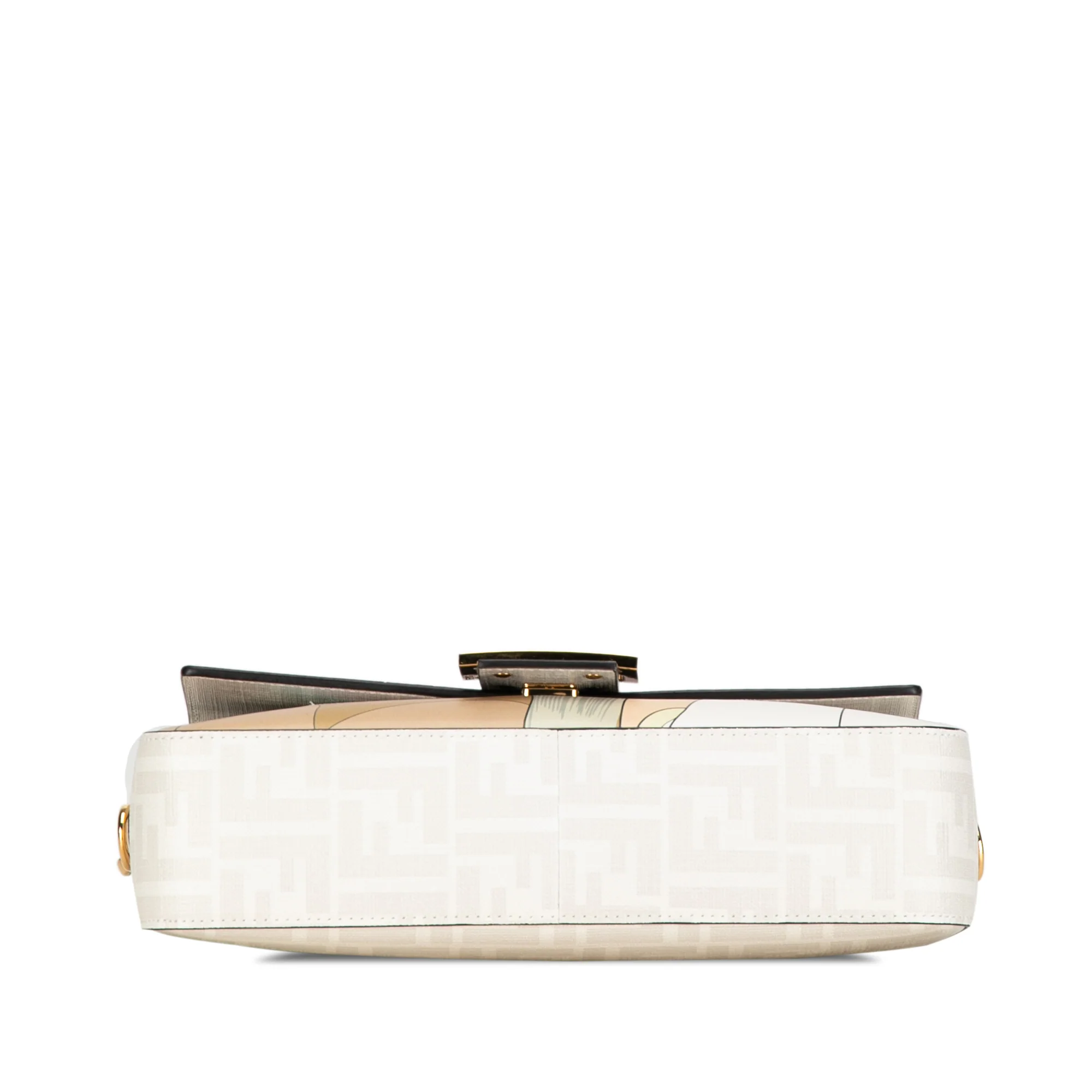 Fendi | Pre-Owned Zucca Graphic Print Coated Canvas Bikini Girls Baguette Satchel | White - Image 6